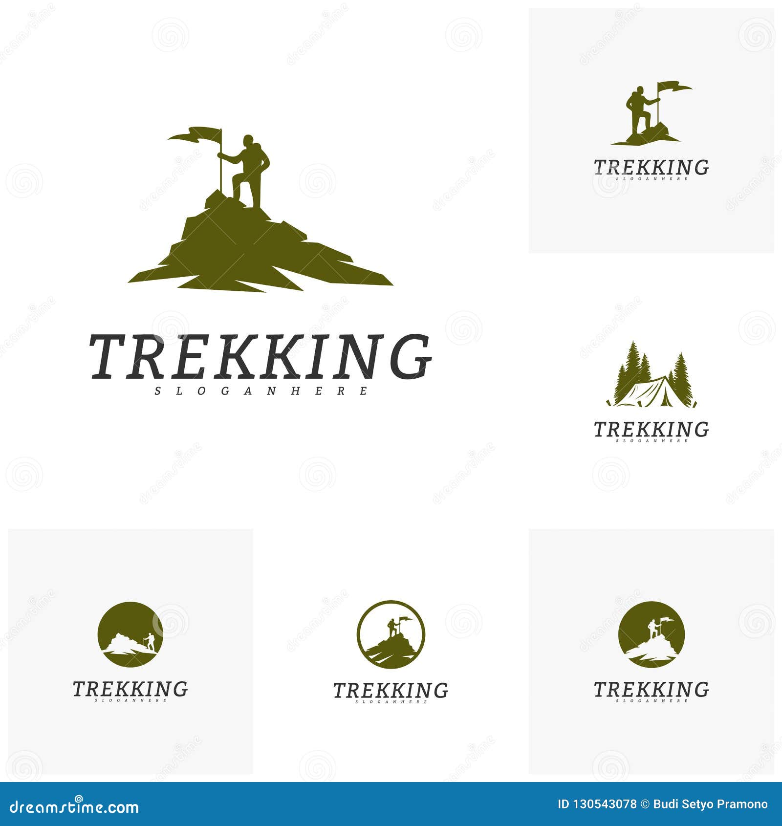 Set of Climber Vector Logo Template. Rock Climber Logo. Outdoor