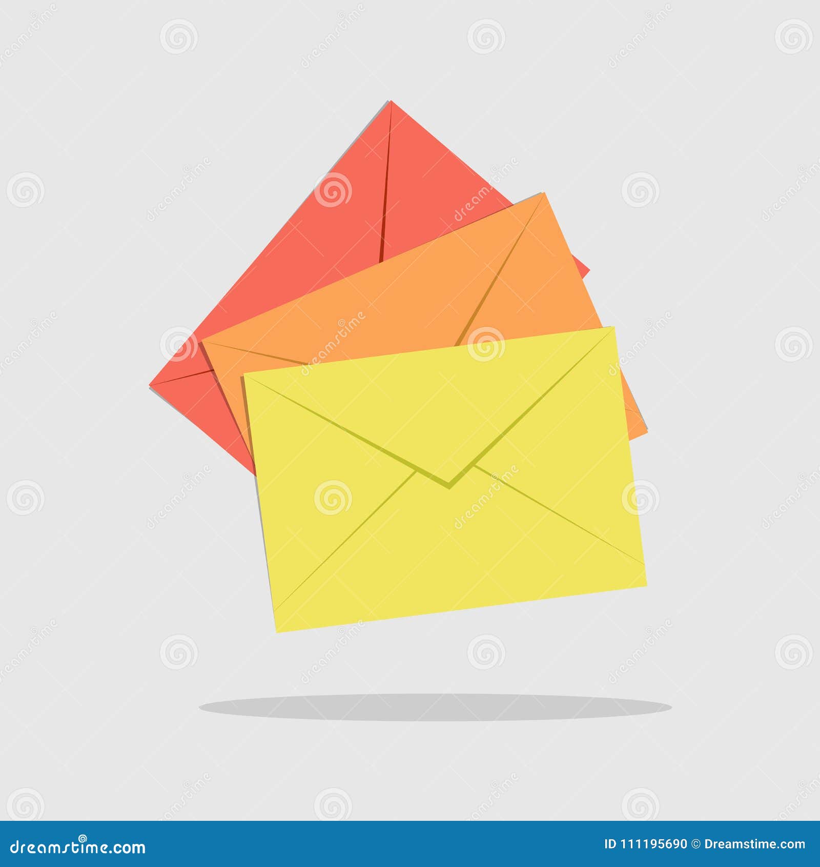 Set of Closed Colorful Envelopes Stock Vector Illustration of back