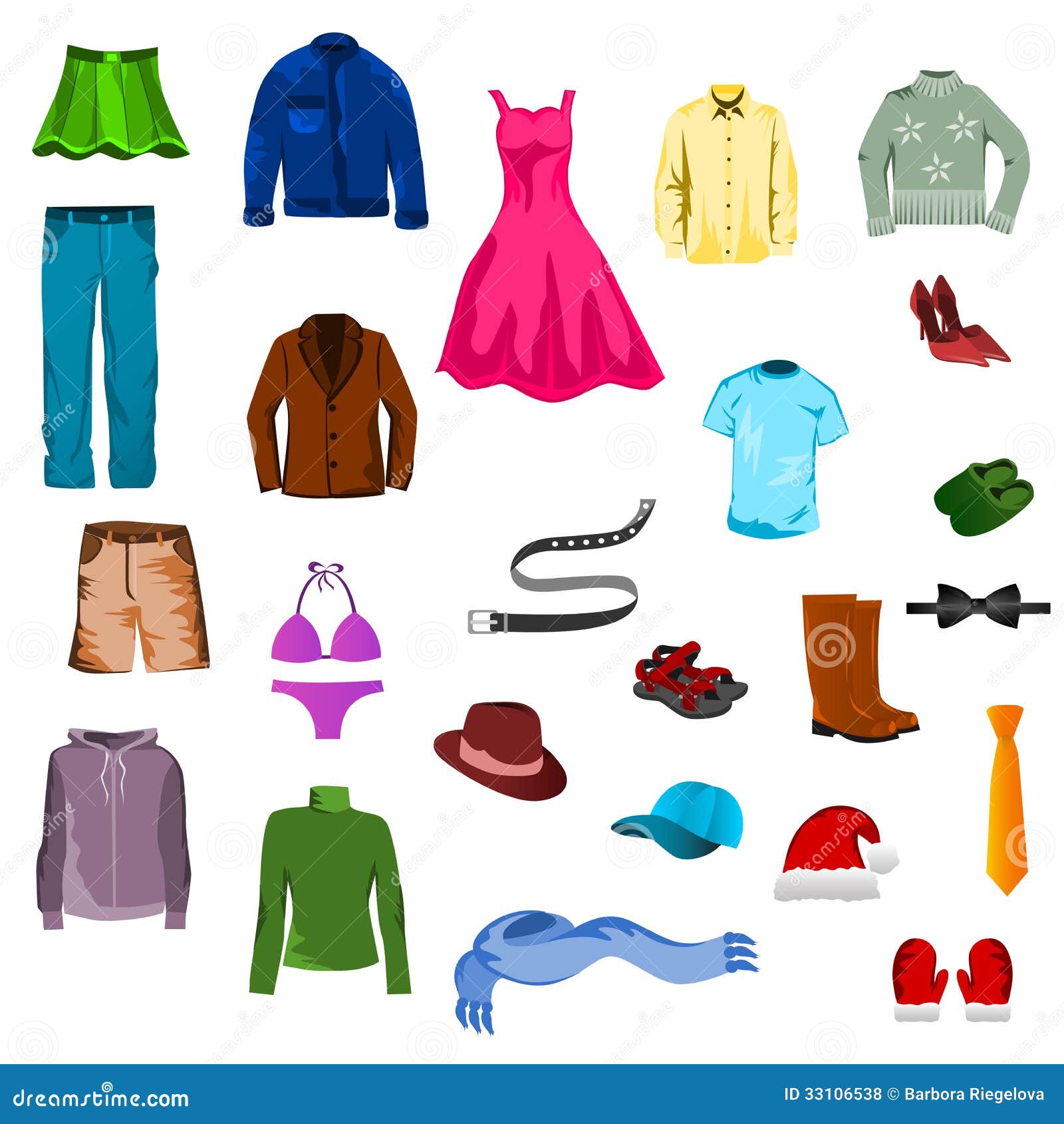 Set of clothes stock illustration. Illustration of slippers - 33106538