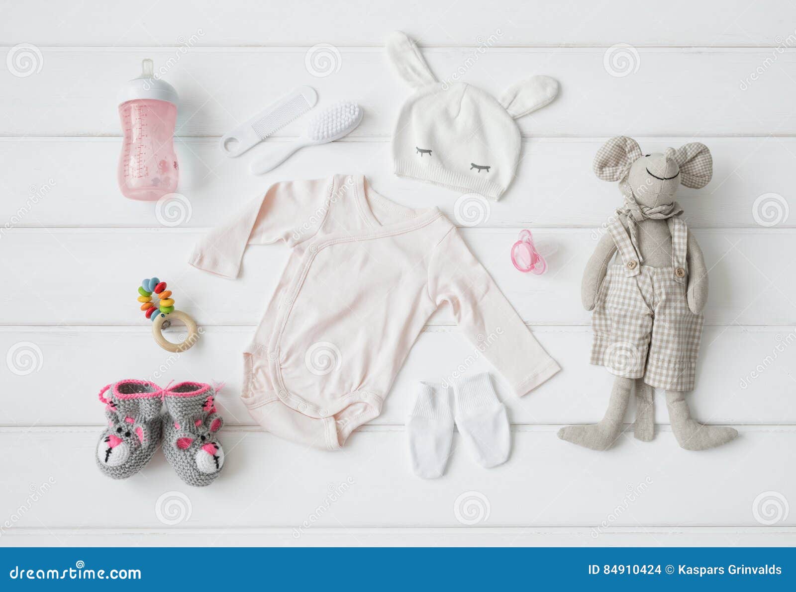 Set of Clothing and Items for a Baby Stock Photo Image of clothes