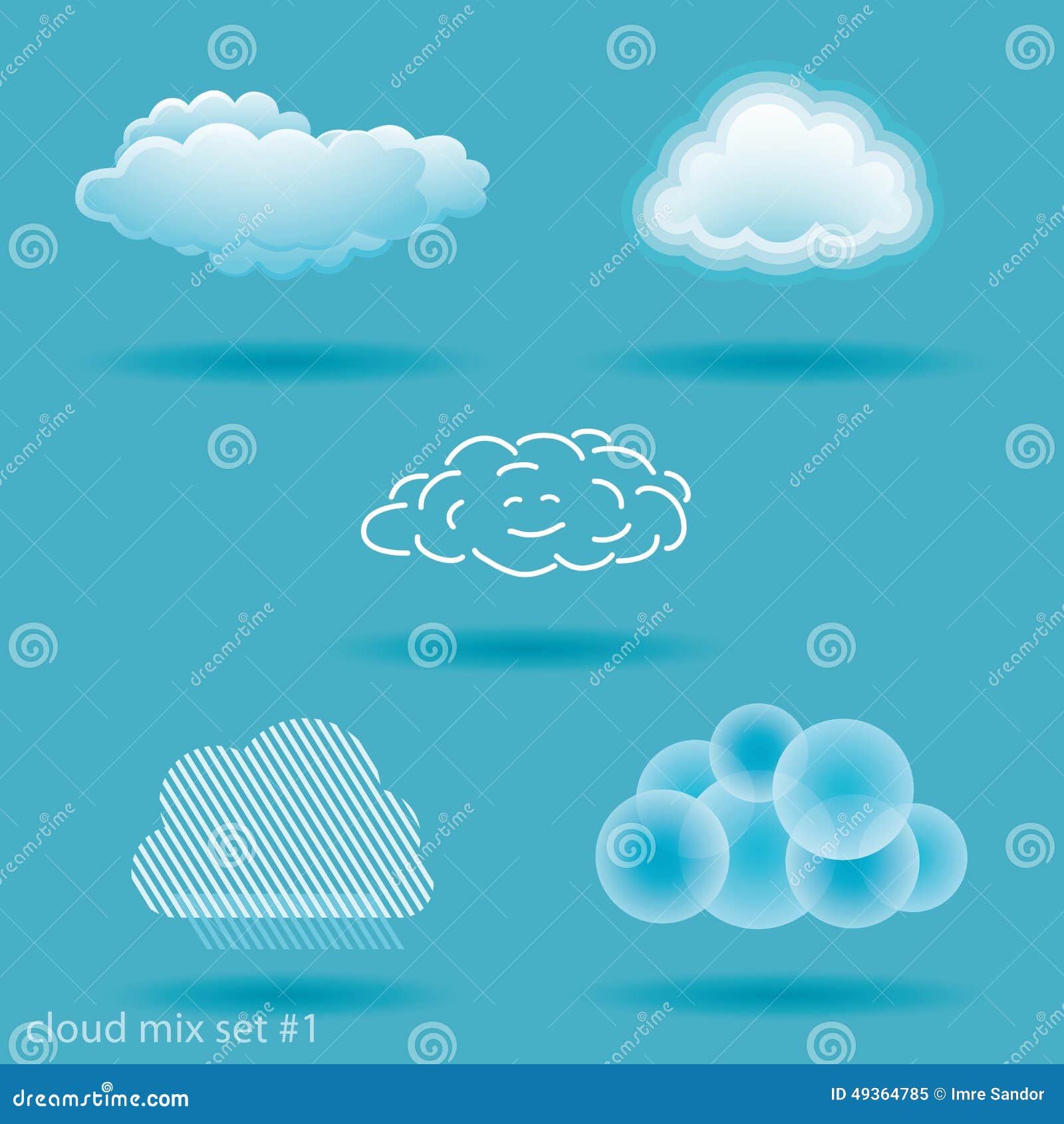 Set of clouds. No.1 stock vector. Illustration of sketch - 49364785