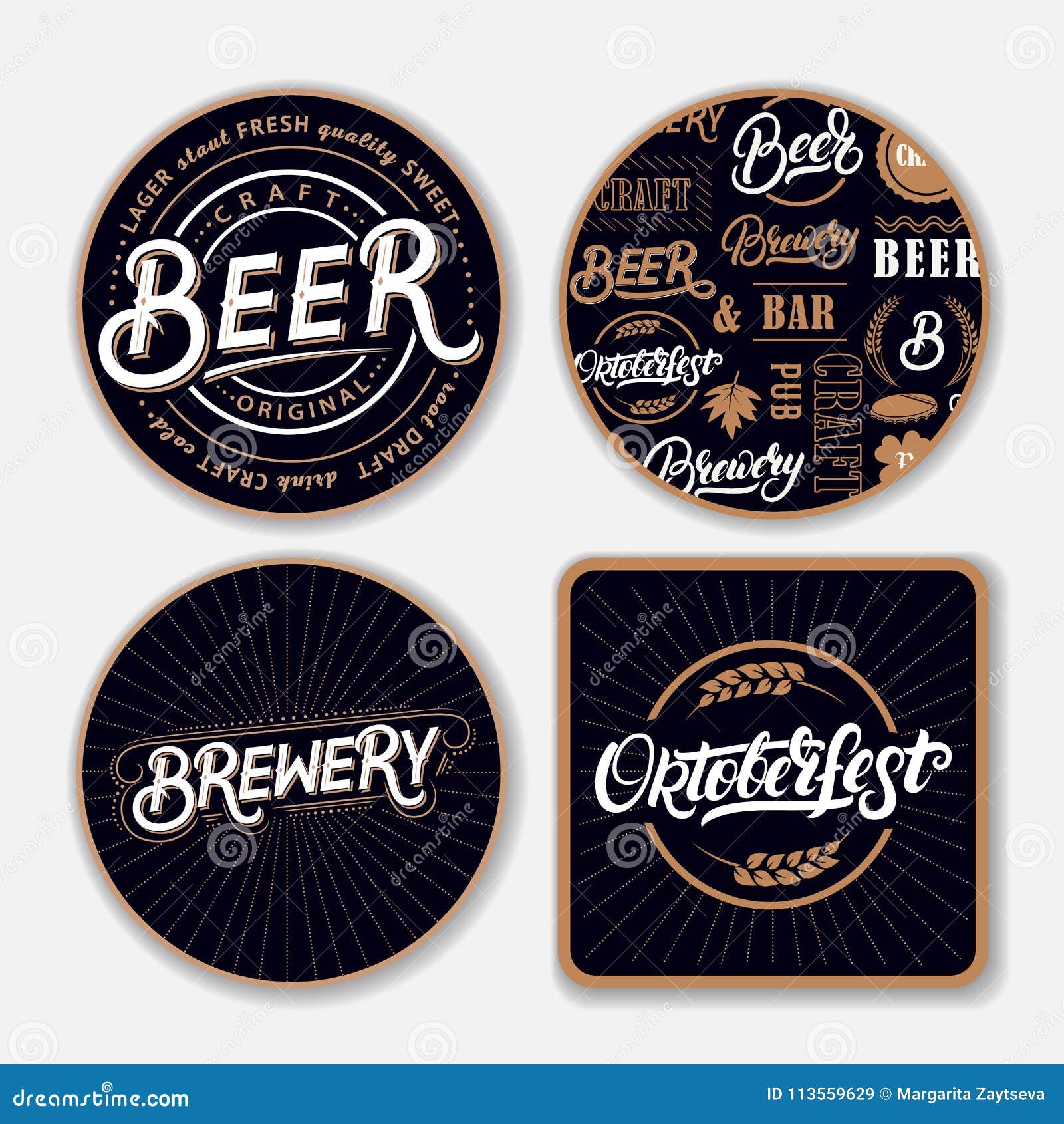 Blank White Beer Coasters Mockup Clipping Path Stock Photo - Download Image  Now - Coaster, Template, Logo - iStock