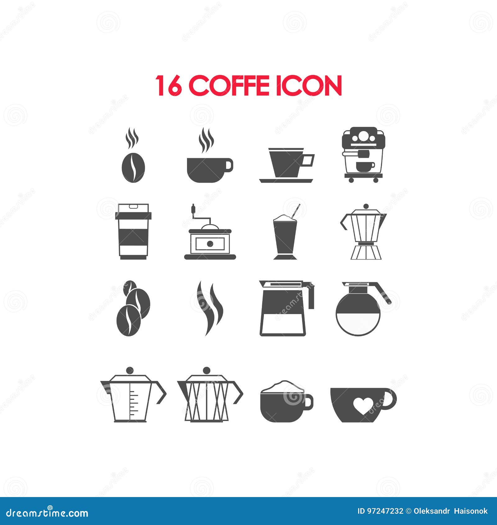 Set of Coffee Equipment and Accessories Stock Vector Illustration of