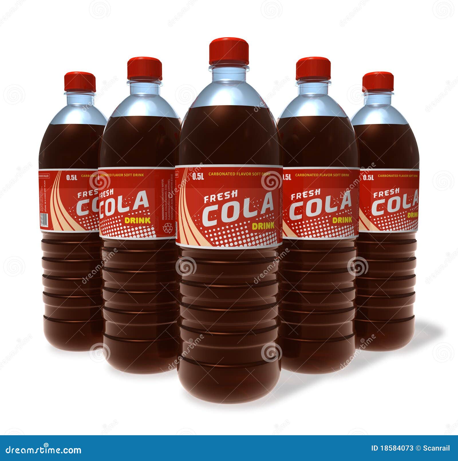 Set of Cola Drinks in Plastic Bottles Stock Illustration Illustration