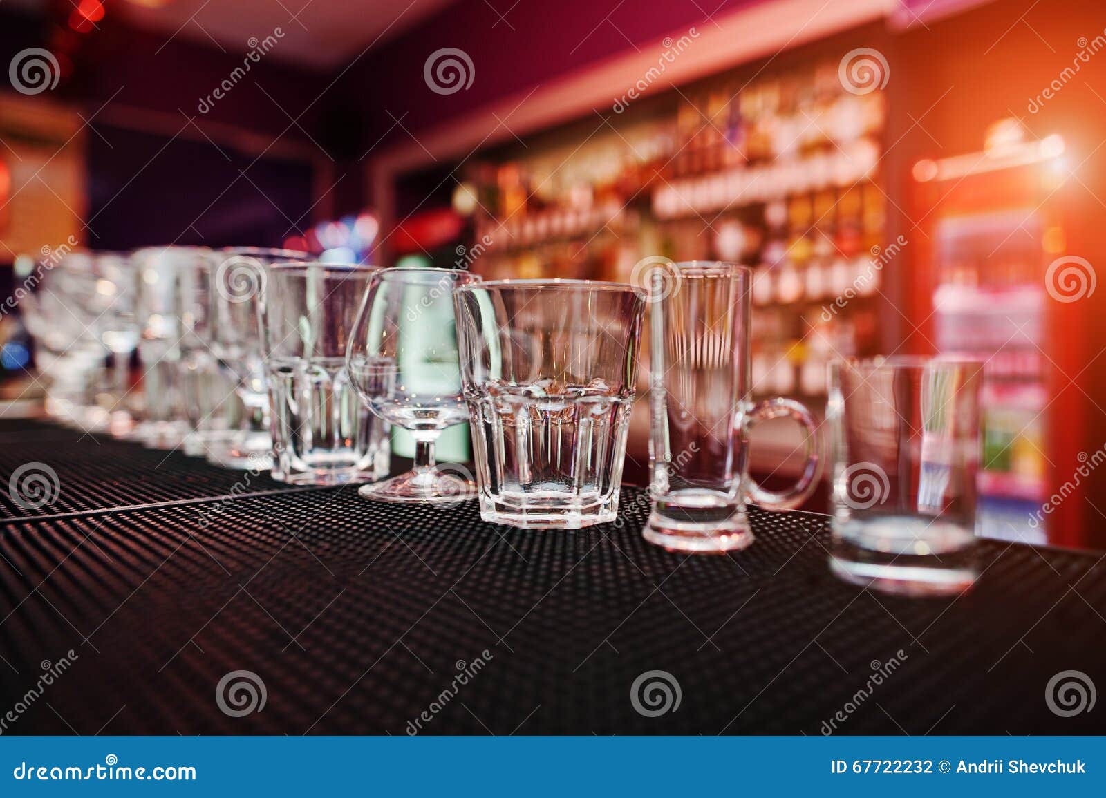 Set of Collection Cup Glasses for Bar Drinks Stock Photo Image of
