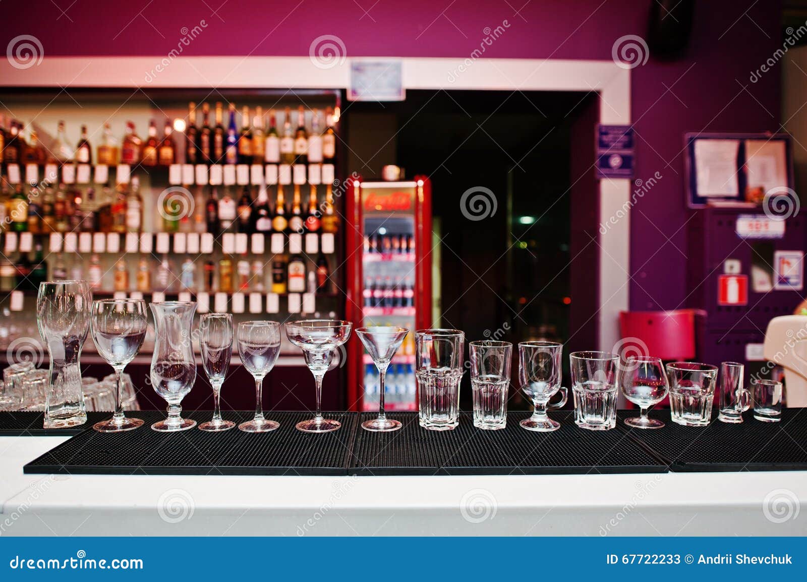 Set of Collection Cup Glasses for Bar Drinks Stock Image Image of