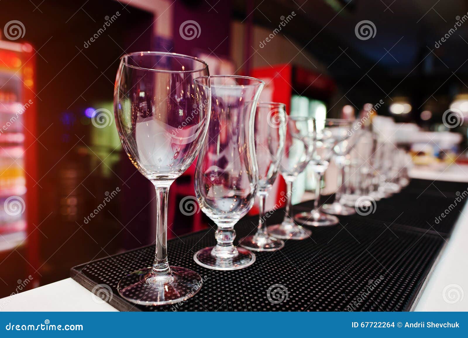 Set of Collection Cup Glasses for Bar Drinks Stock Photo Image of