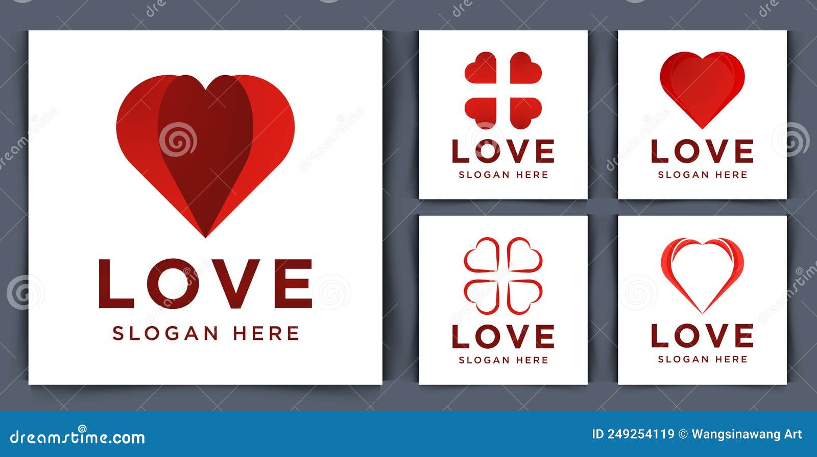Set Collection Love Logo Design Vector Illustration Stock Vector