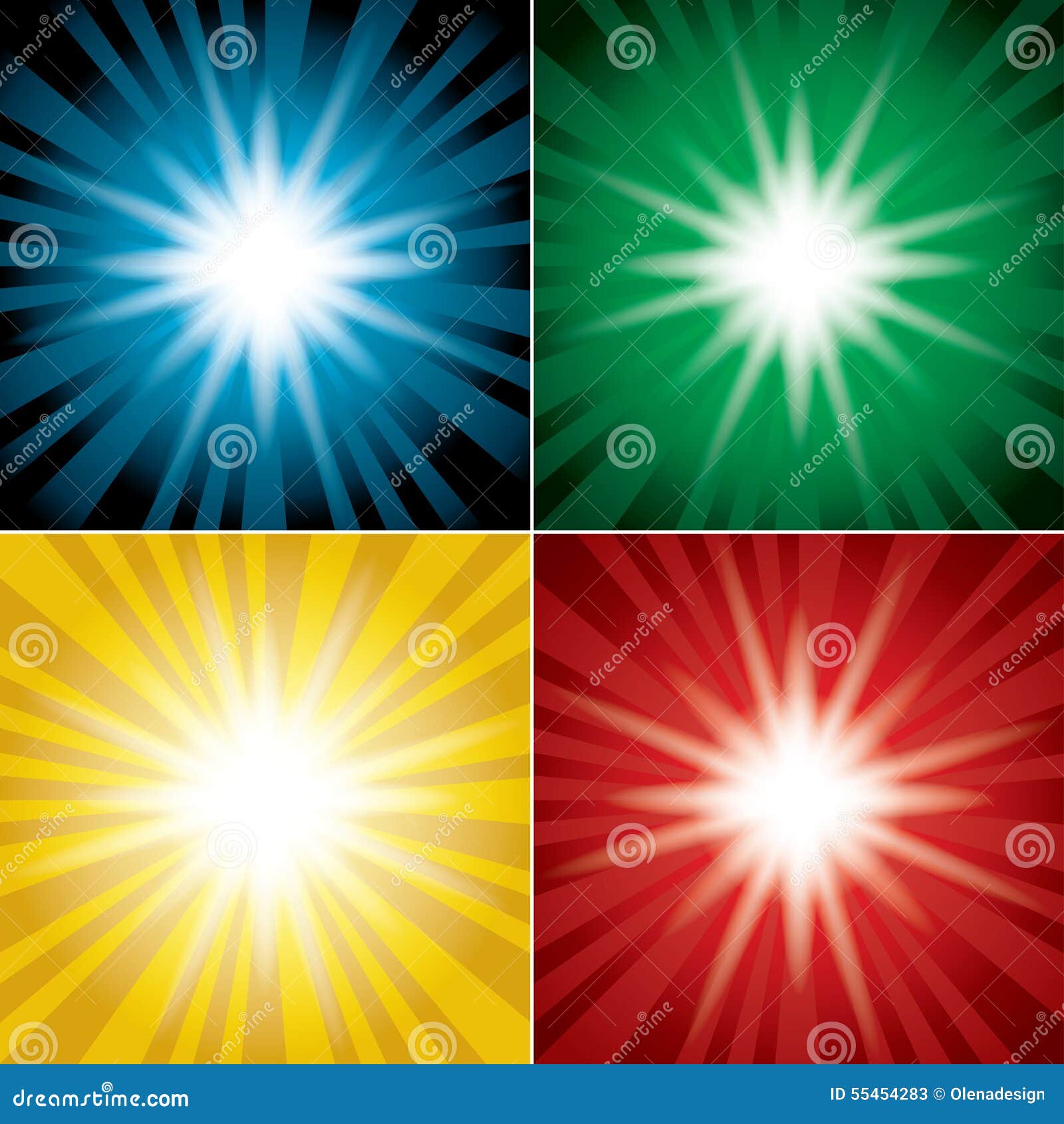 Set of Color Vector Backgrounds with Flash Stock Vector - Illustration ...