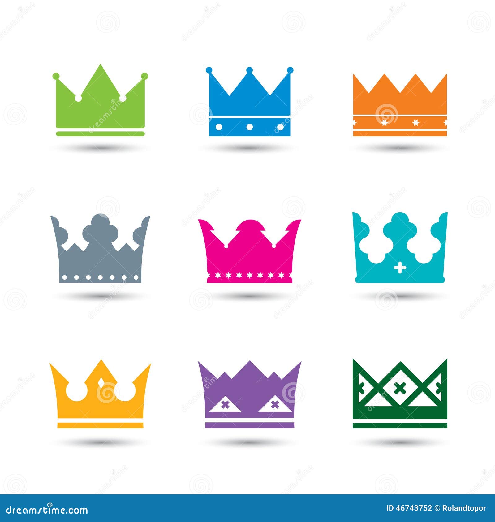 set-color-crowns-stock-illustration-illustration-of-element-46743752