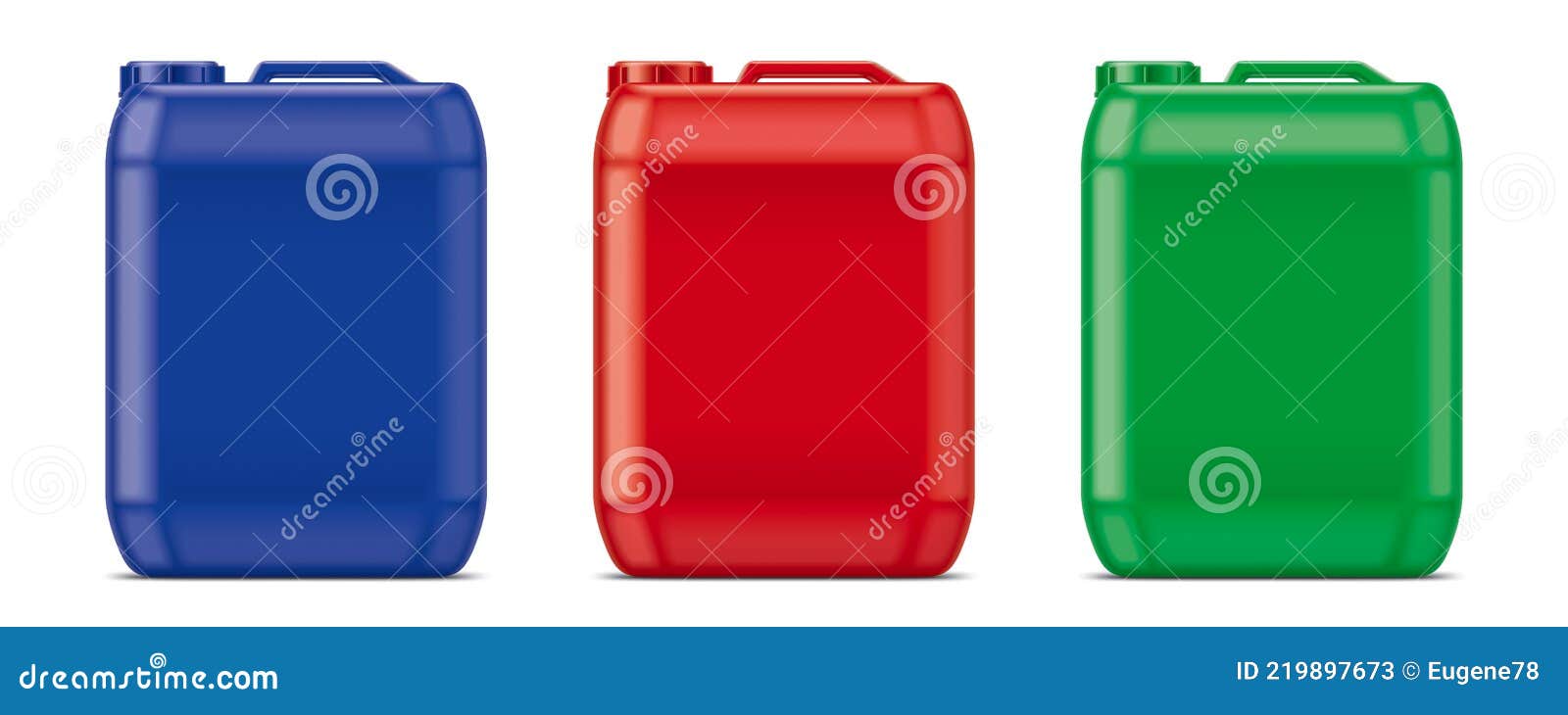 Set of Color Jerry Cans. stock vector. Illustration of mockup 219897673