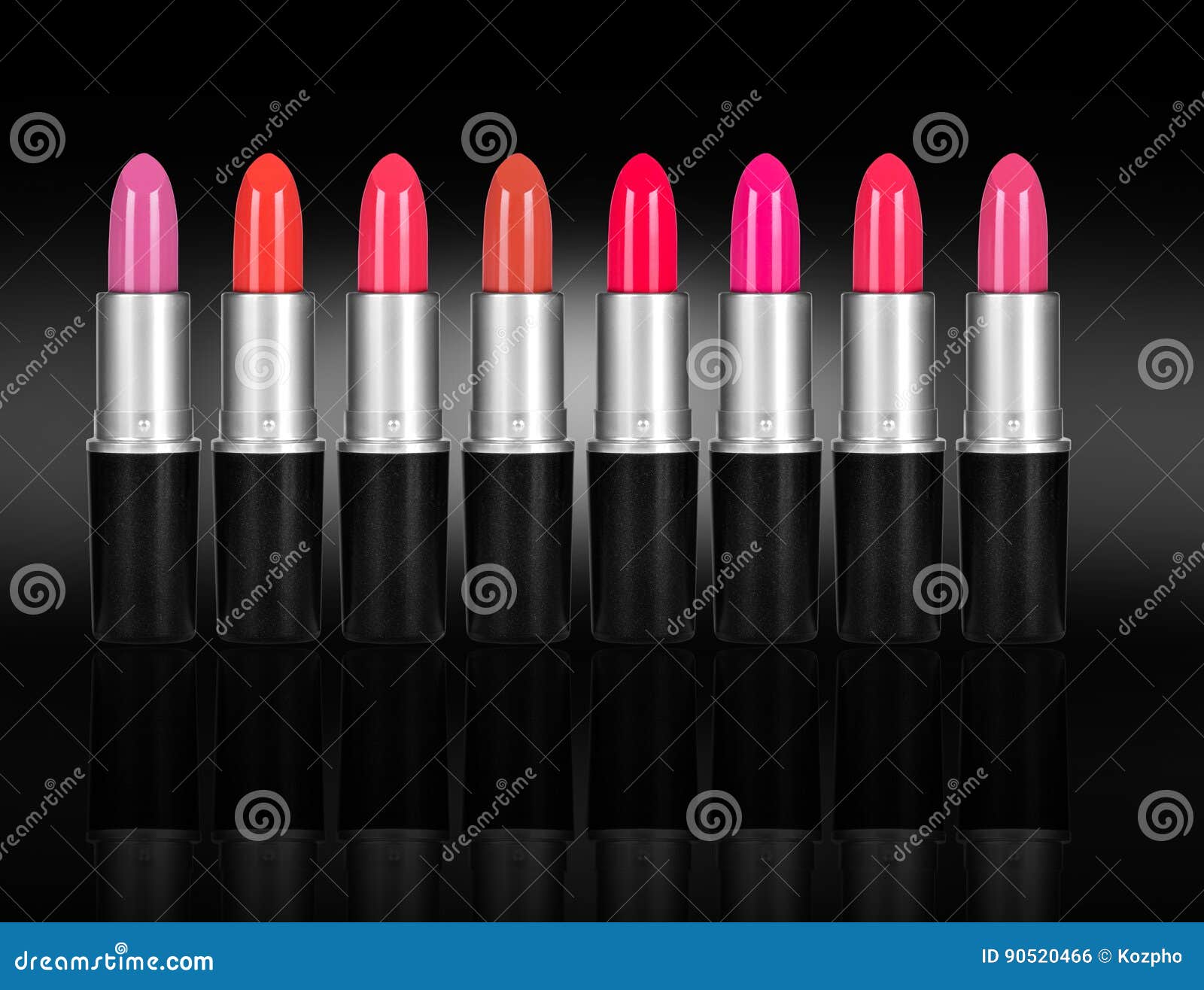 Set of Color Lipsticks. Lipstick Palette on Black Background Stock Photo Image of closeup