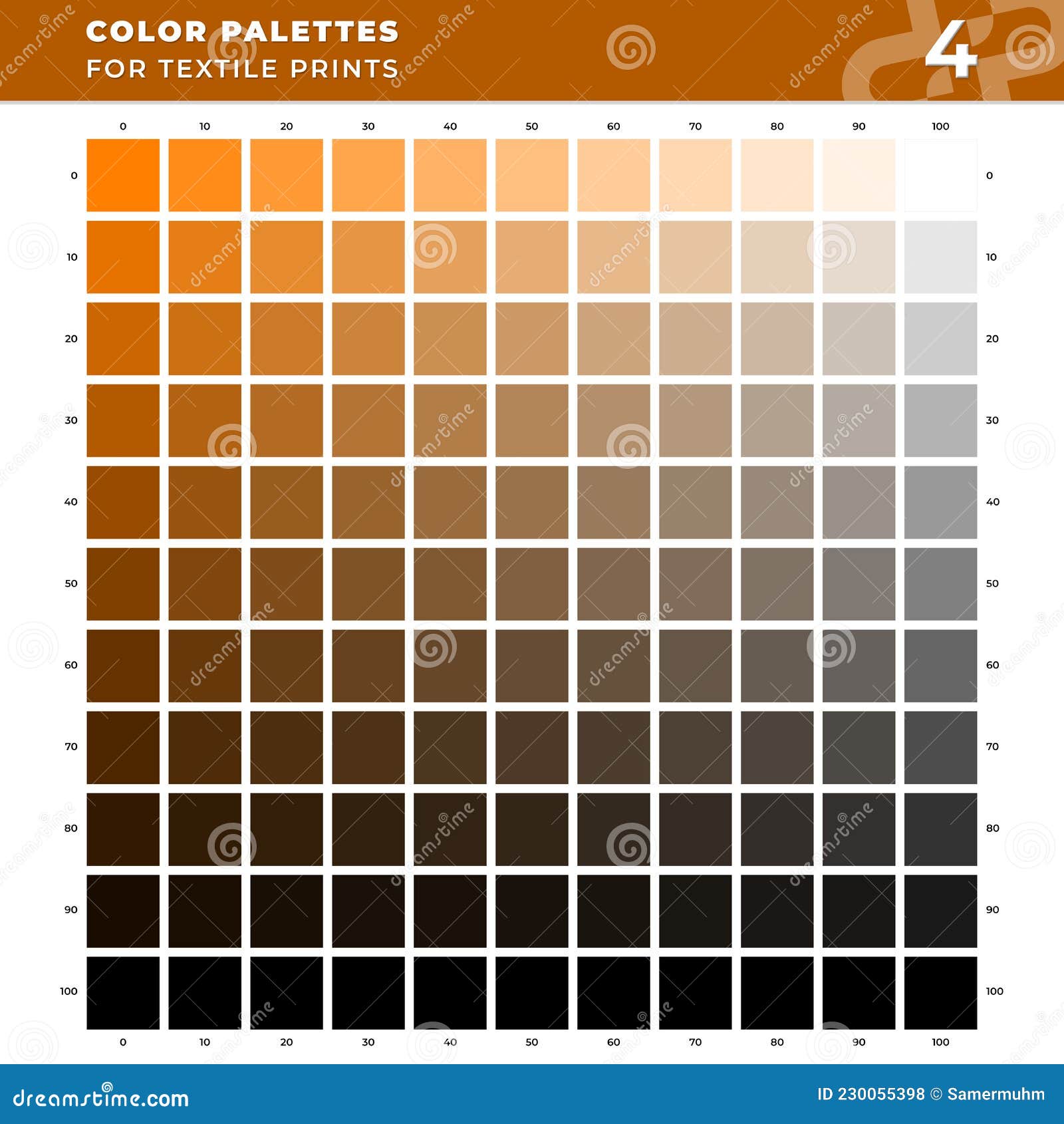 Shades Orange Color Chart Stock Illustrations – 103 Shades Orange