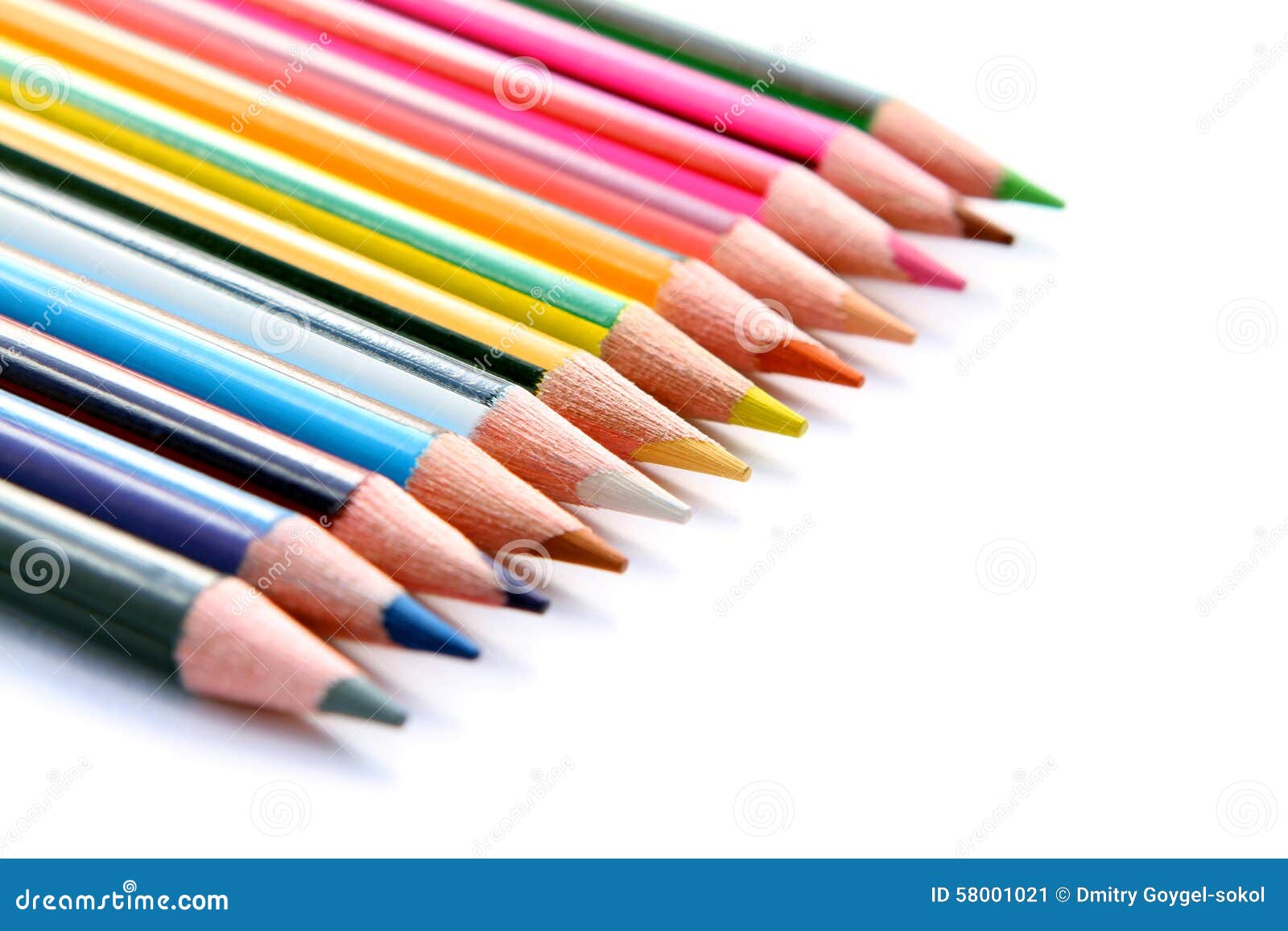 Set of Color Pencils on White Stock Image Image of pencil, arts 58001021