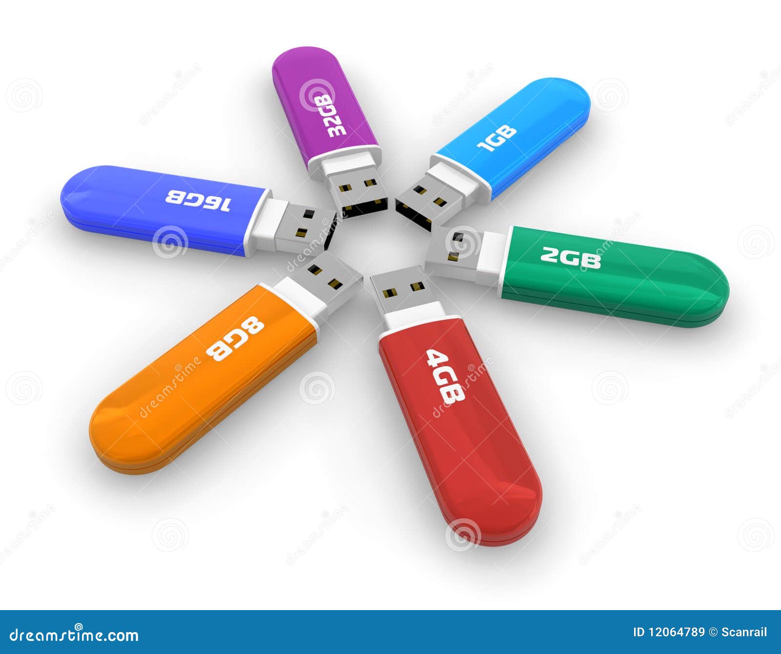 set of color usb flash drives