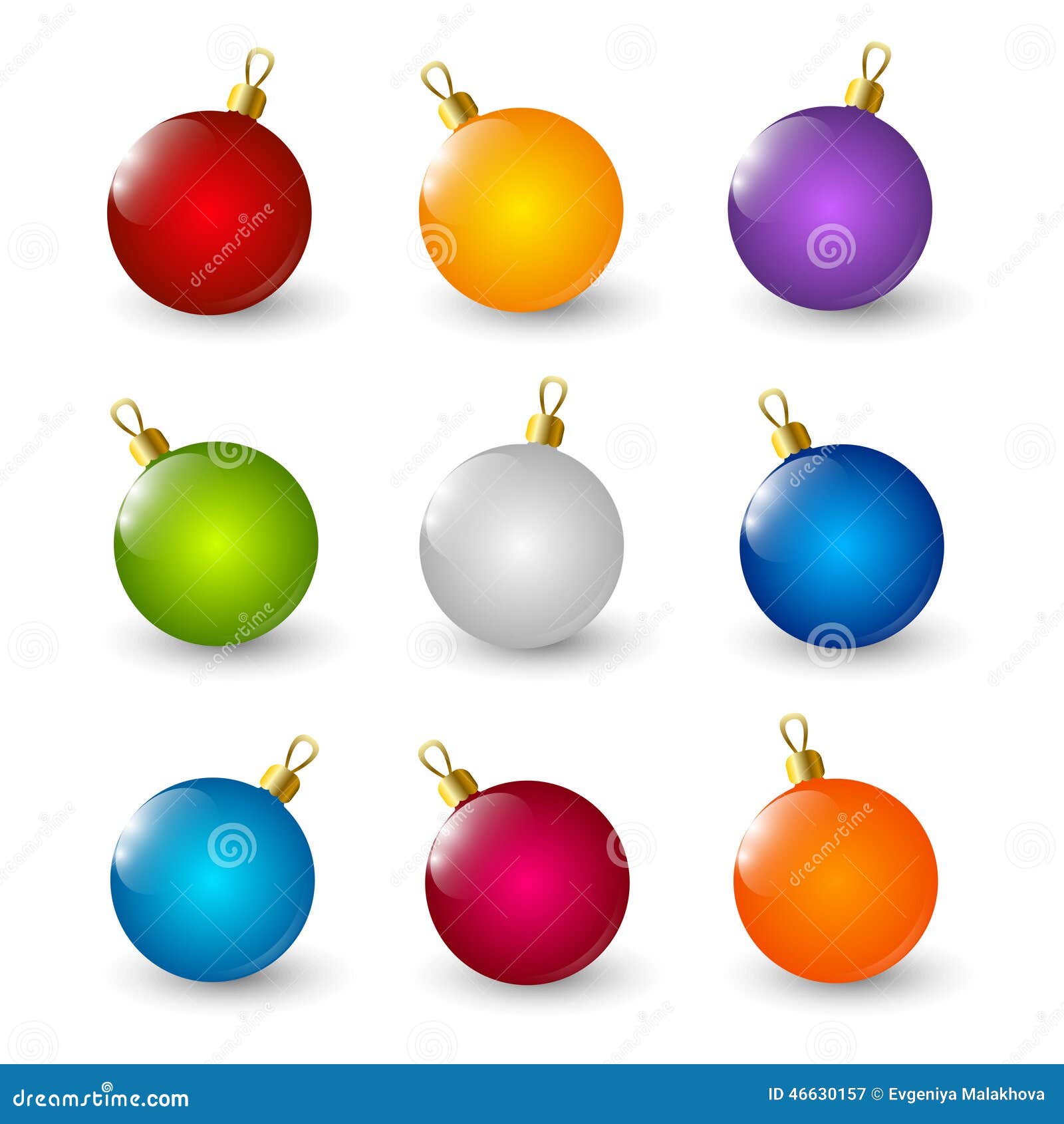 Set of color Xmas balls stock vector. Illustration of holiday 46630157