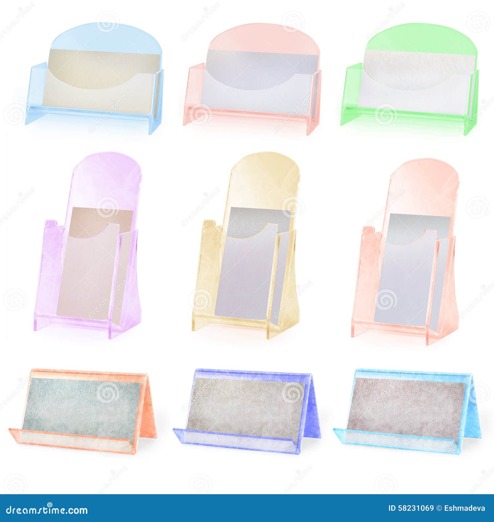 set-of-colored-business-card-holders-stock-image-image-of-background