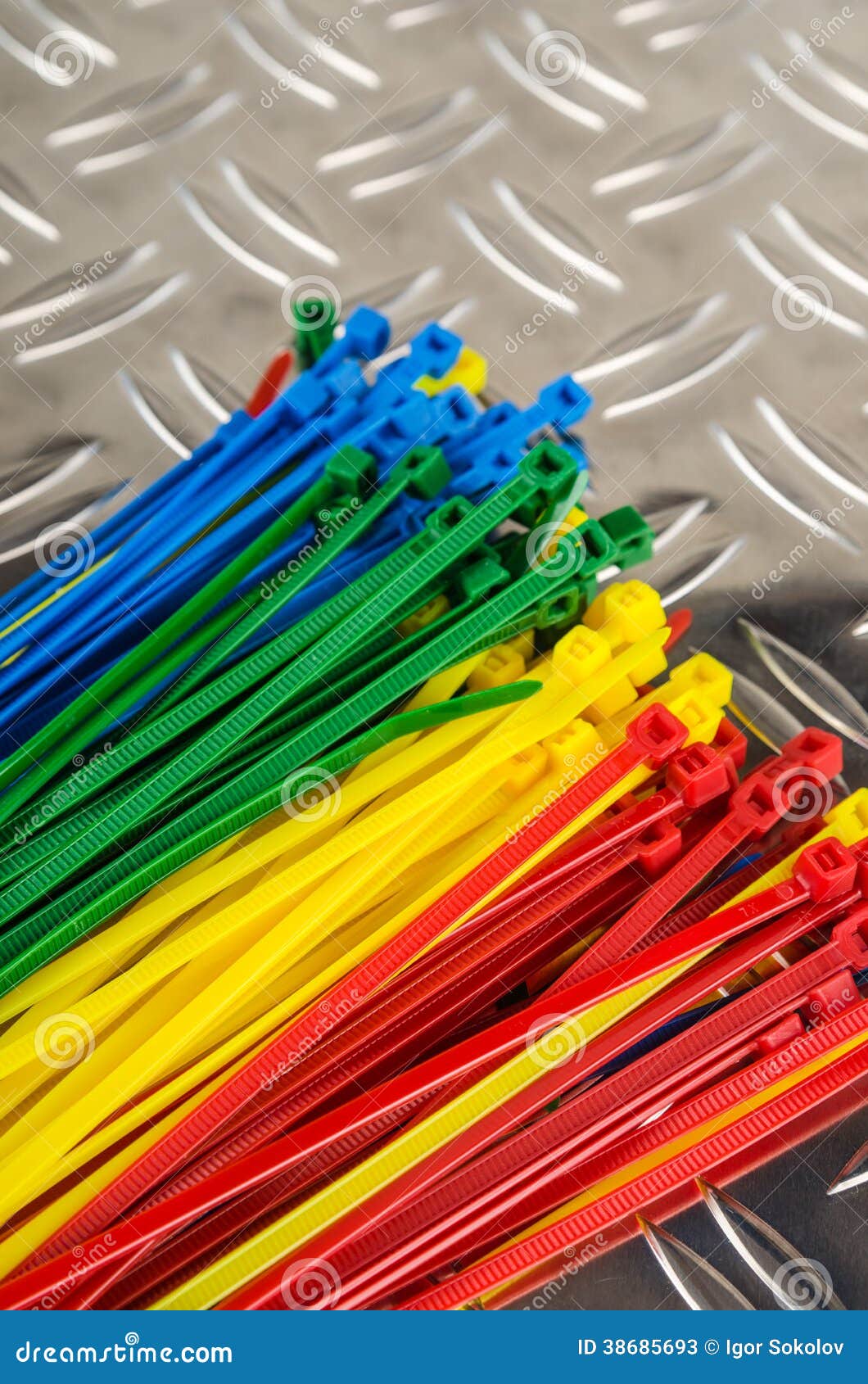 Set colored cable ties stock image. Image of cable, band 38685693