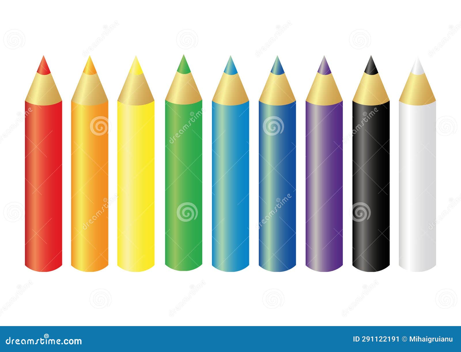 Set of Colored Crayons Vector Stock Vector Illustration of paint