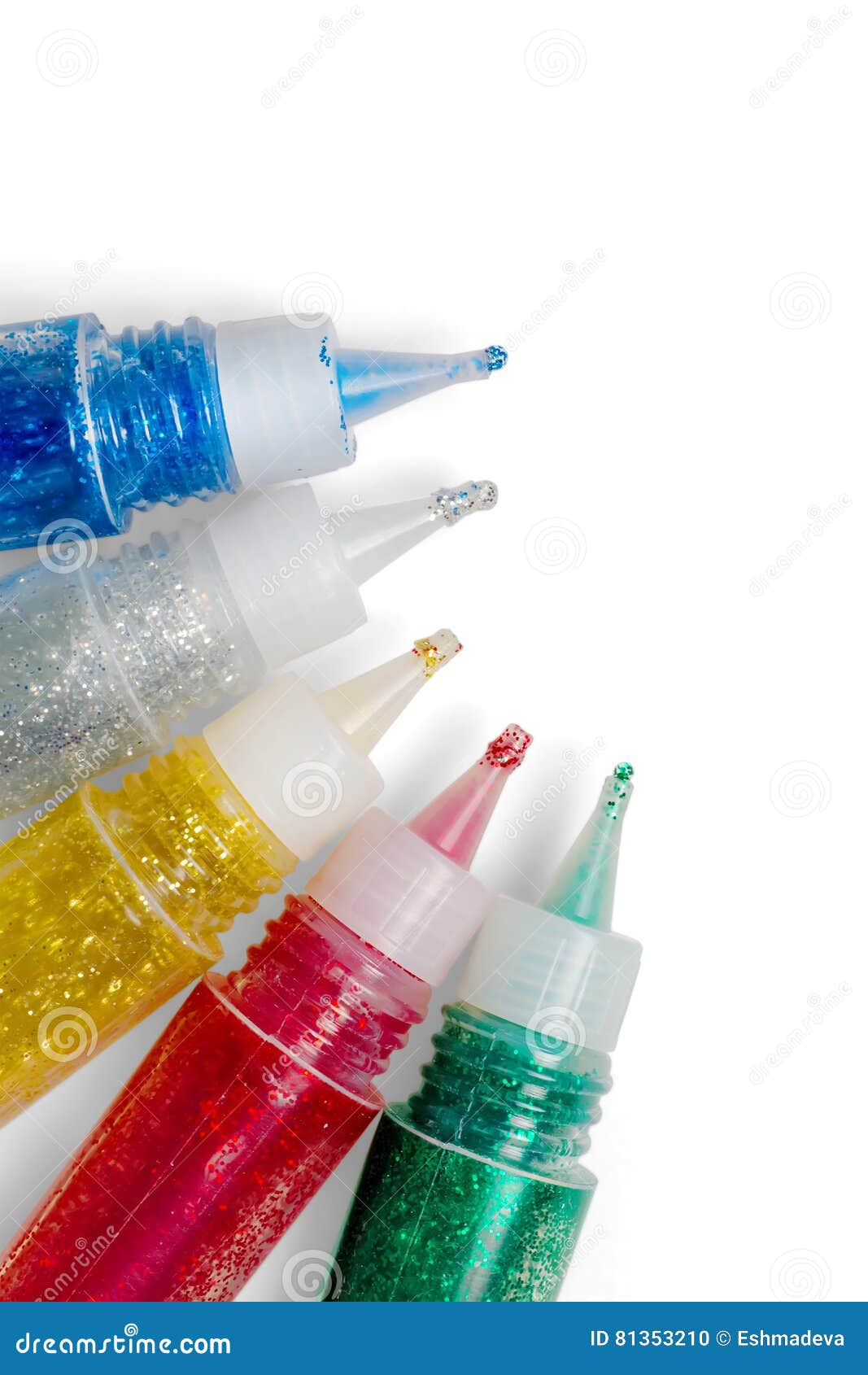 Set of Colored Glitter Glue Tubes Stock Photo Image of multicolor