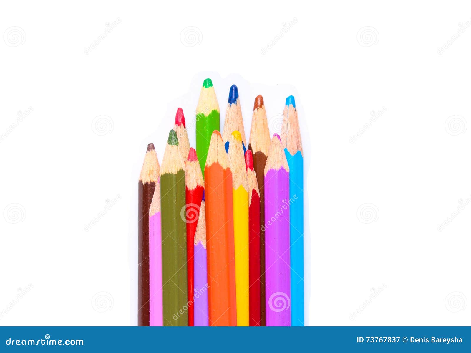Set of Colored Pencils Arranged Vertically Stock Image Image of green