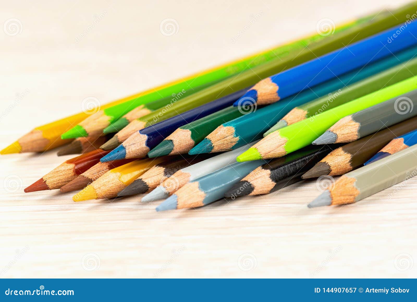Set Of Colored Pencils. Colored Pencils For Drawing Different Colors