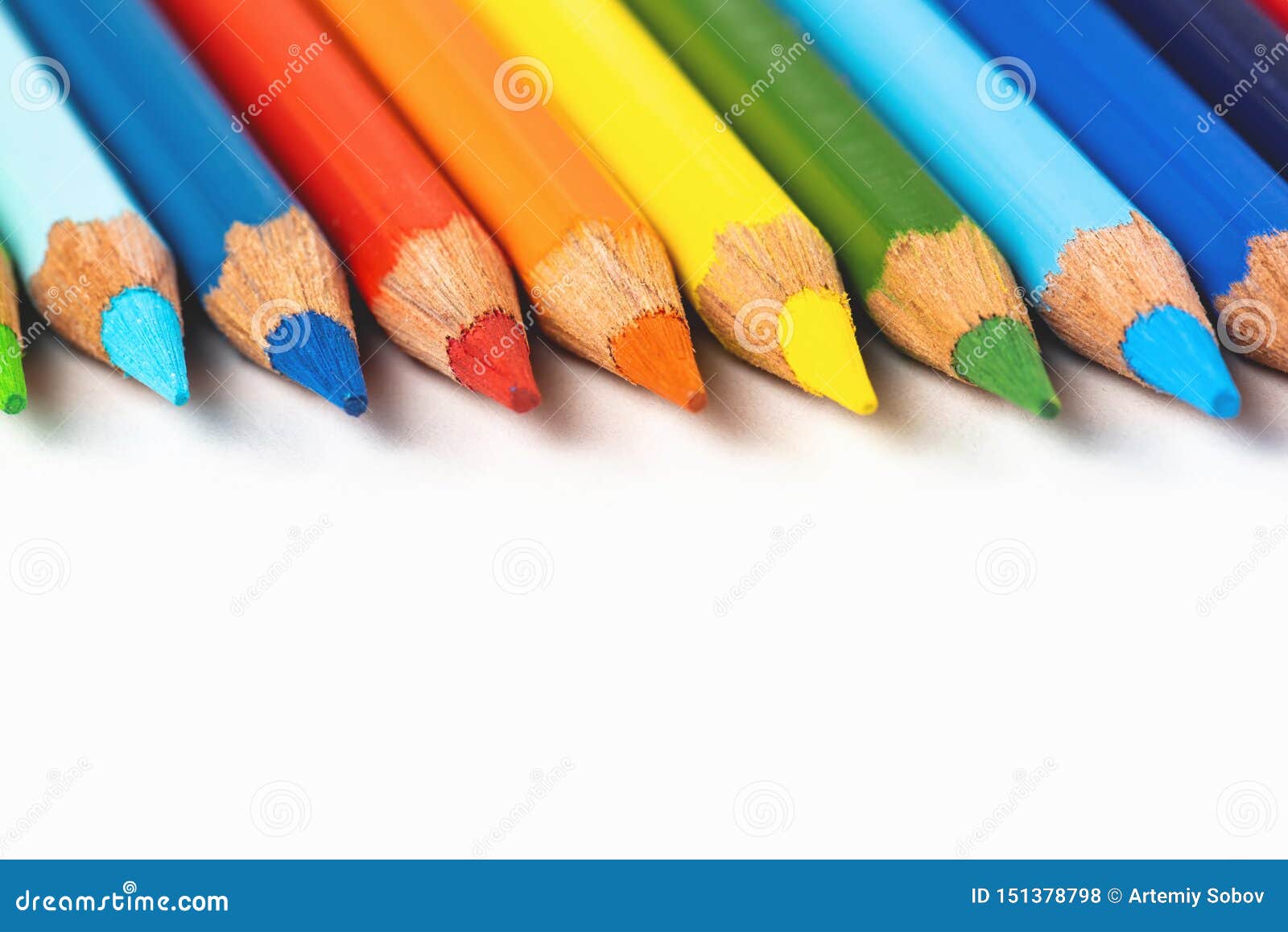 Set Of Colored Pencils. Colors Of Rainbow. Colored Pencils For Drawing