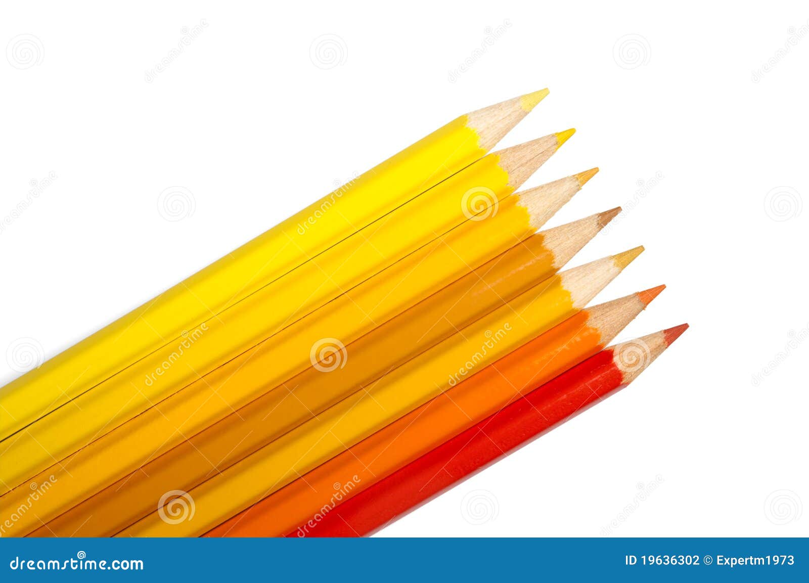 Set of Colored Pencils, Yelloworange Palette Stock Photo Image of