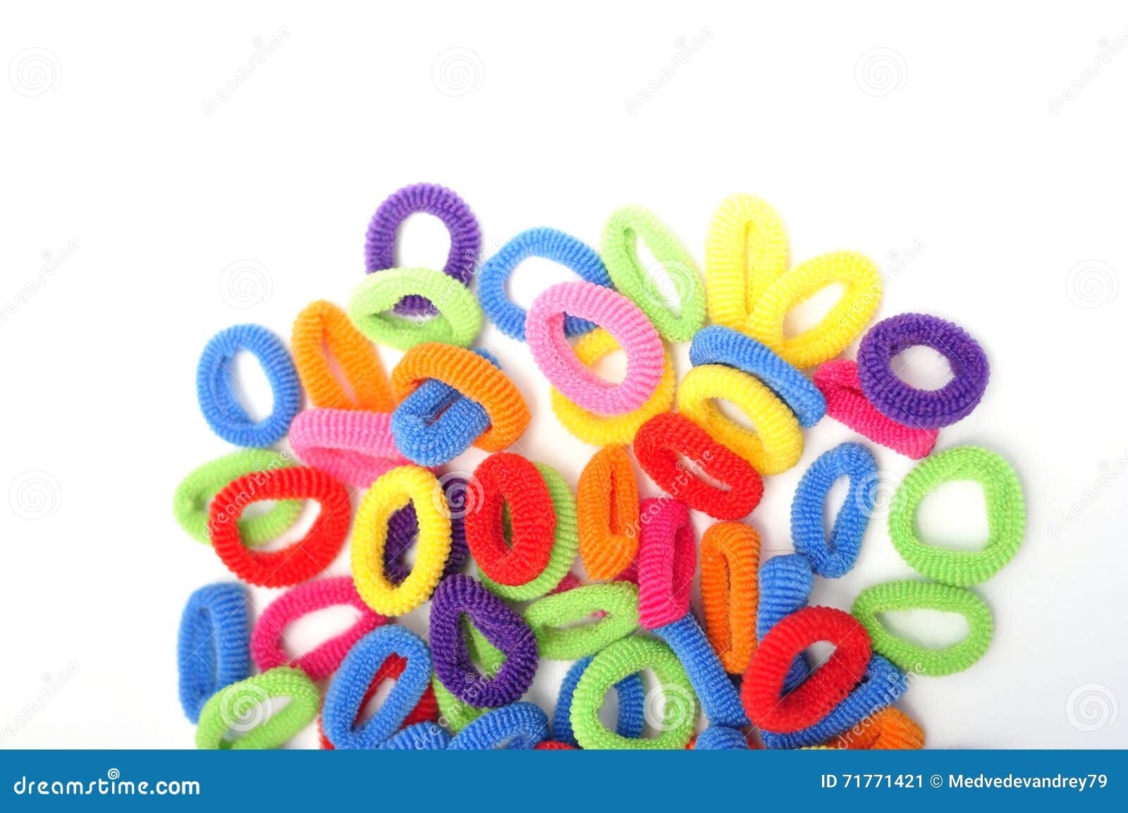 Set of Colored Rubber Bands for Hair, Colorful Elastic Hair Band Stock  Image - Image of group, pink: 71771421