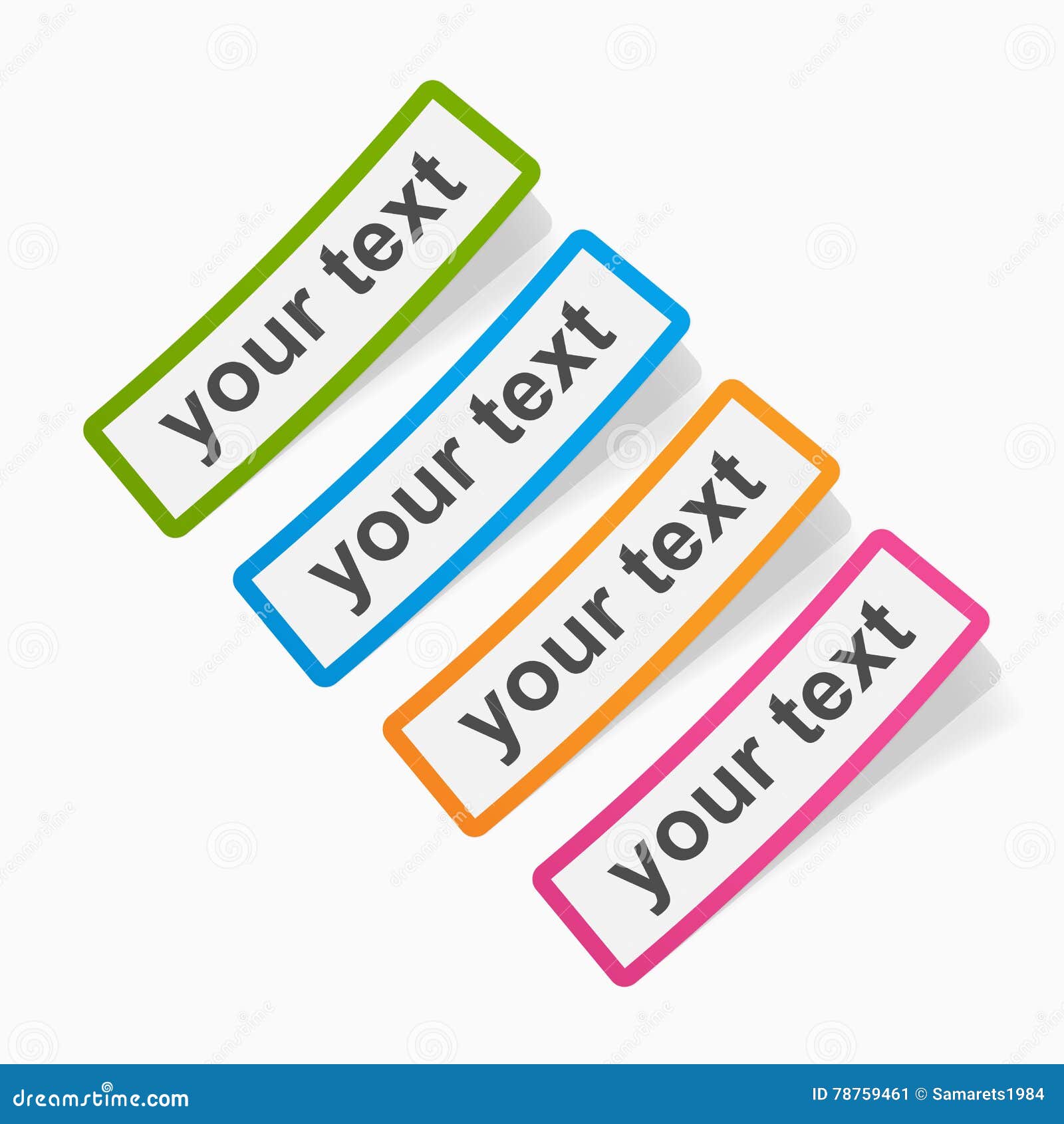 Set of Colored Sticky Papers, Banners. Stock Vector - Illustration of