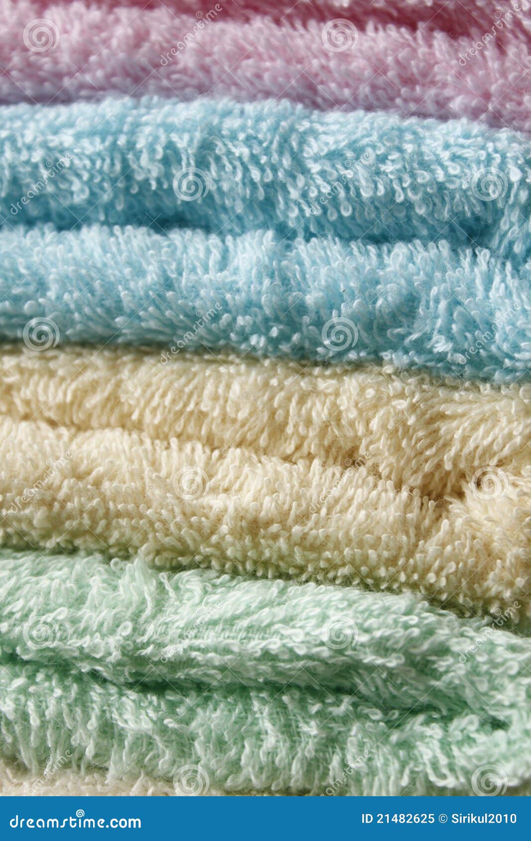 Set of colored towels stock image. Image of fabric, colorful 21482625