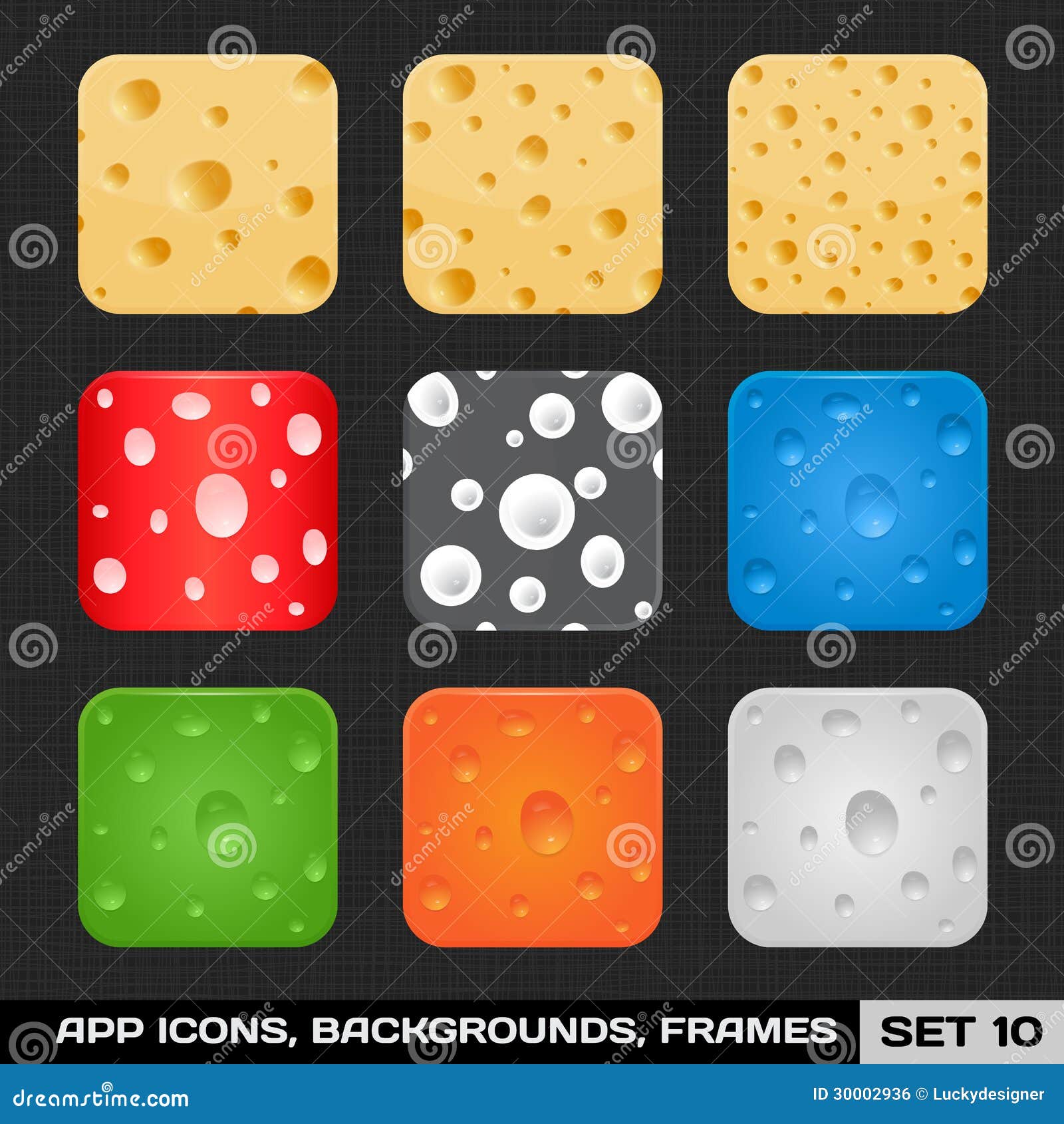 Set of Colorful App Icon Frames Stock Vector Illustration of