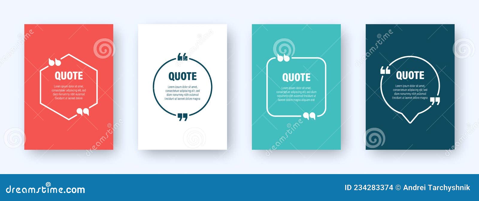 Set of Colorful Banners with Quote Frames. Speech Bubbles with