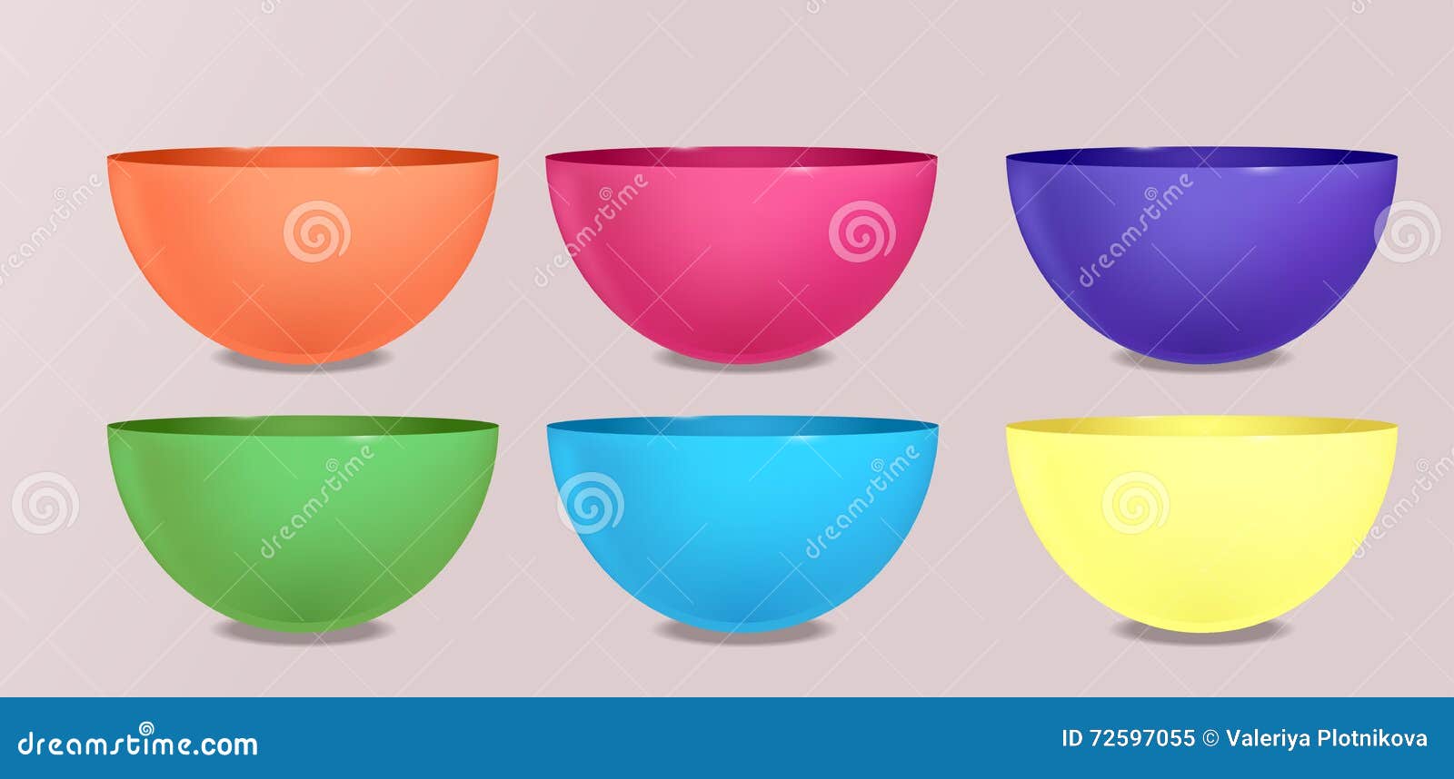 set of colorful bowls and cups.