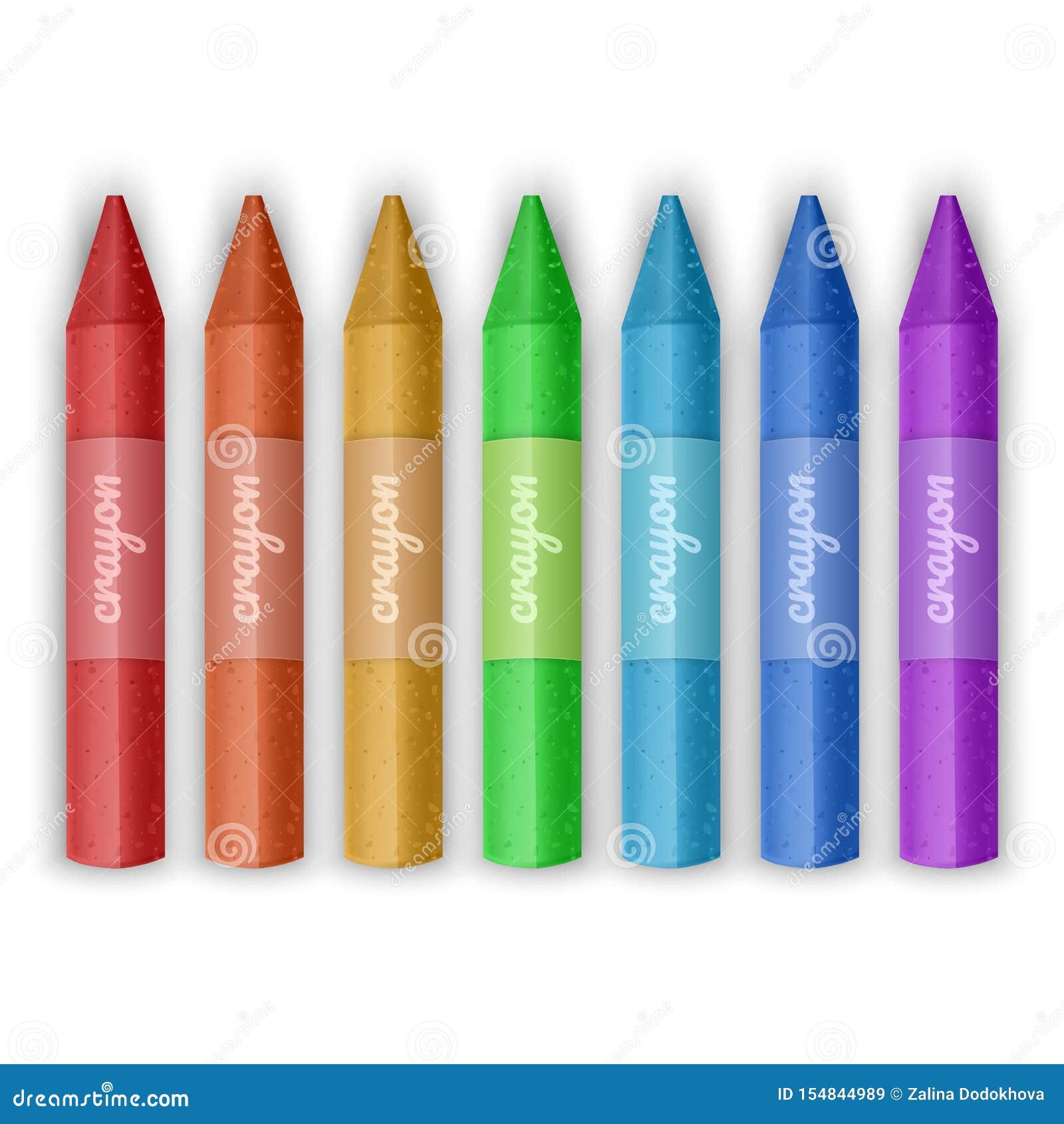 set of colorful crayons. wax pencils collection.  on white background.   in realism style