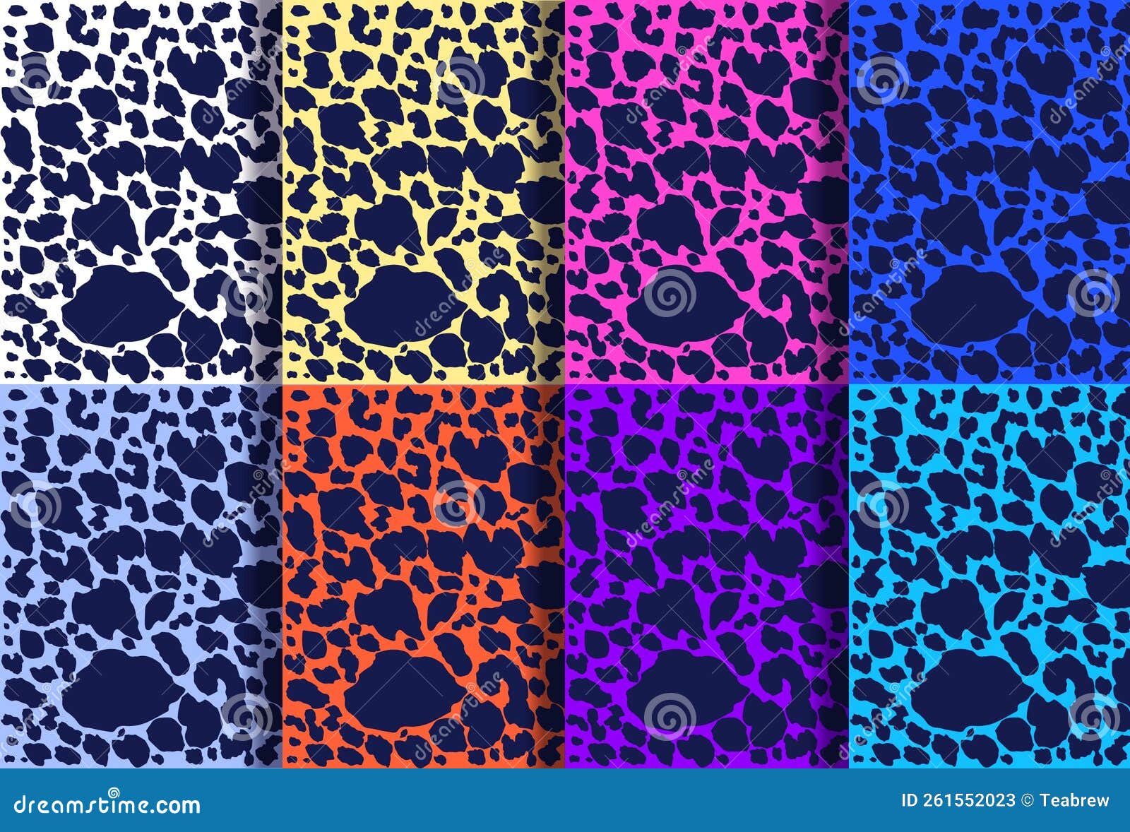 Set with Colorful Dalmatian Print Stock Vector Illustration of skin