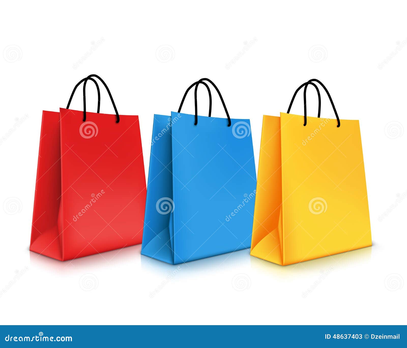 Set of Colorful Empty Shopping Bags . Vector Illustration Stock Vector ...