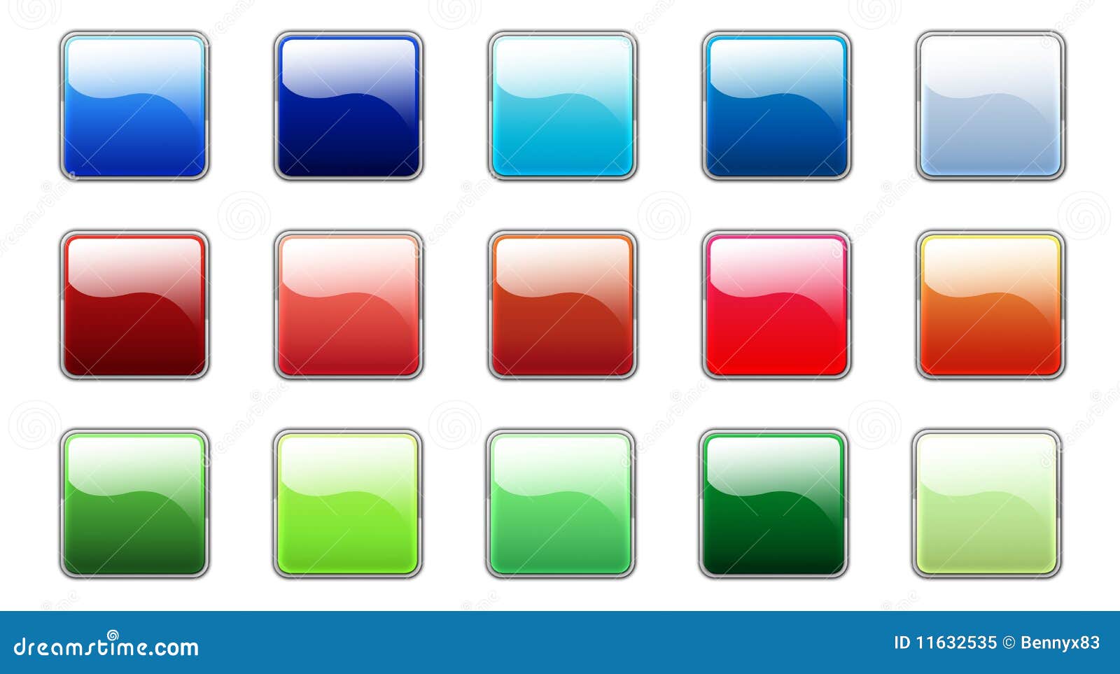 Set of Colorful Glossy Buttons Stock Illustration - Illustration of ...