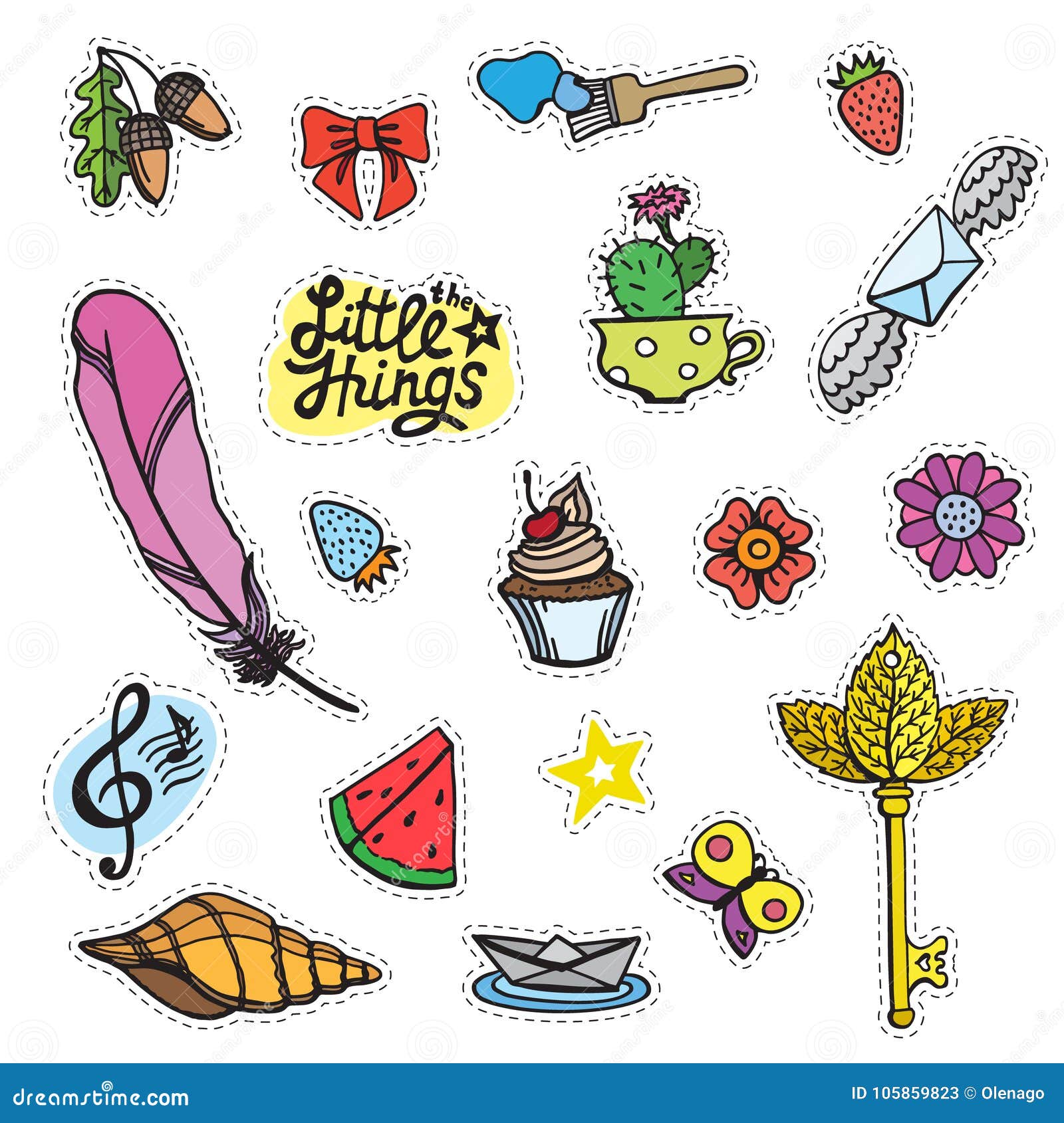 Set of colorful stickers  stock vector Illustration of 