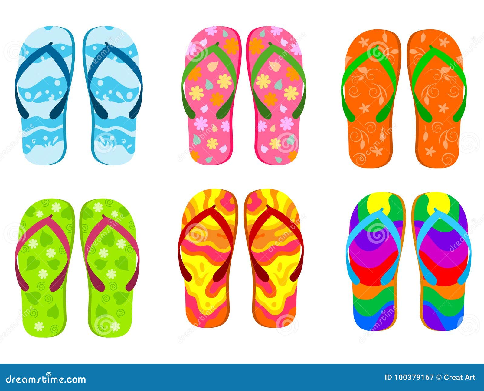 Flip flops stock vector. Illustration of water, flip - 100379167