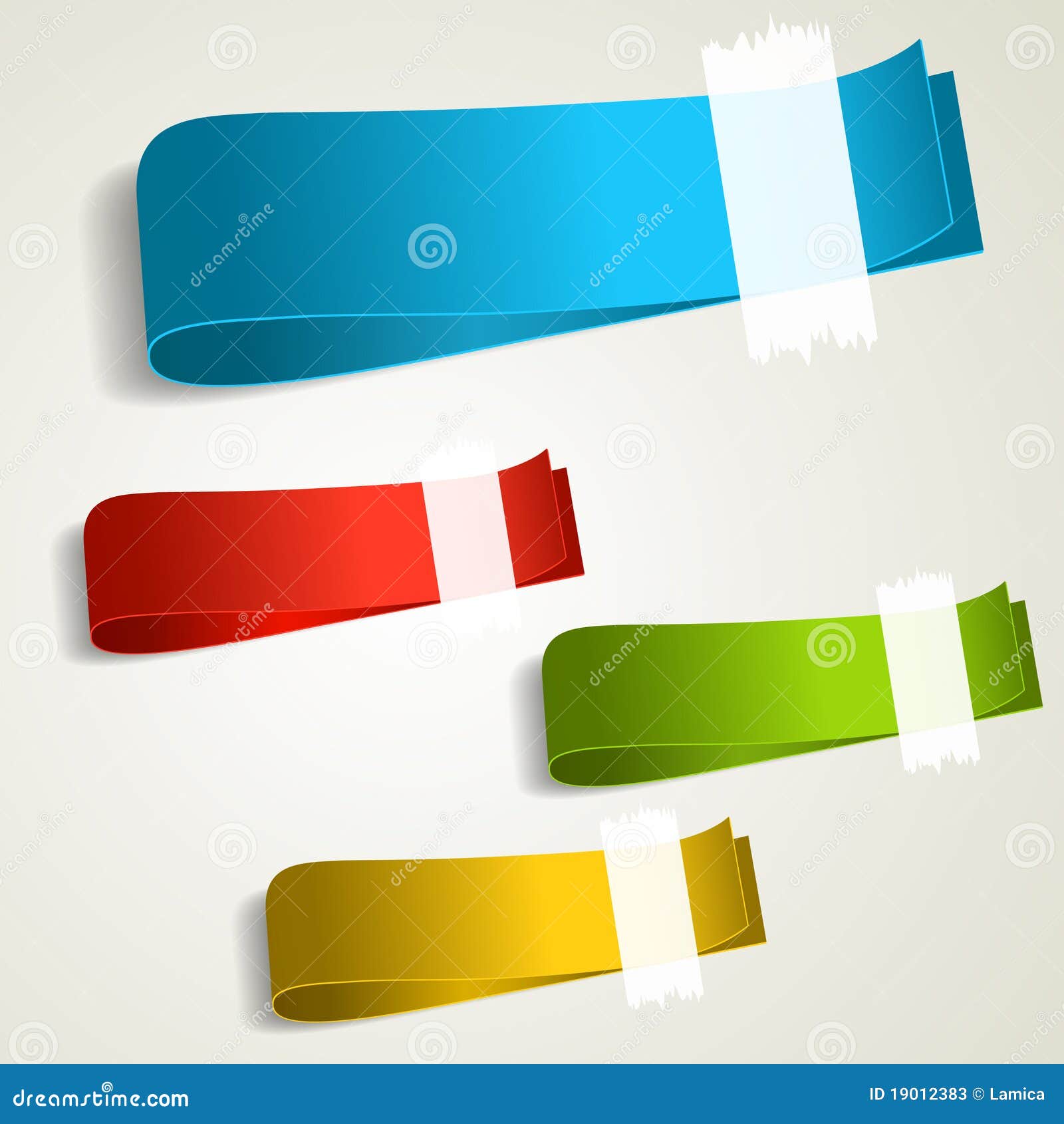 Set of colorful tag labels stock vector. Illustration of plaster - 19012383
