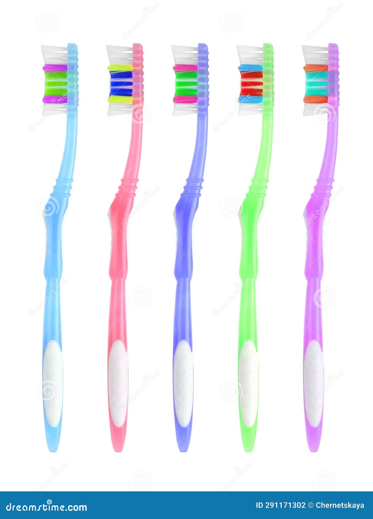 Set of Colorful Toothbrushes on White Background Stock Photo Image of