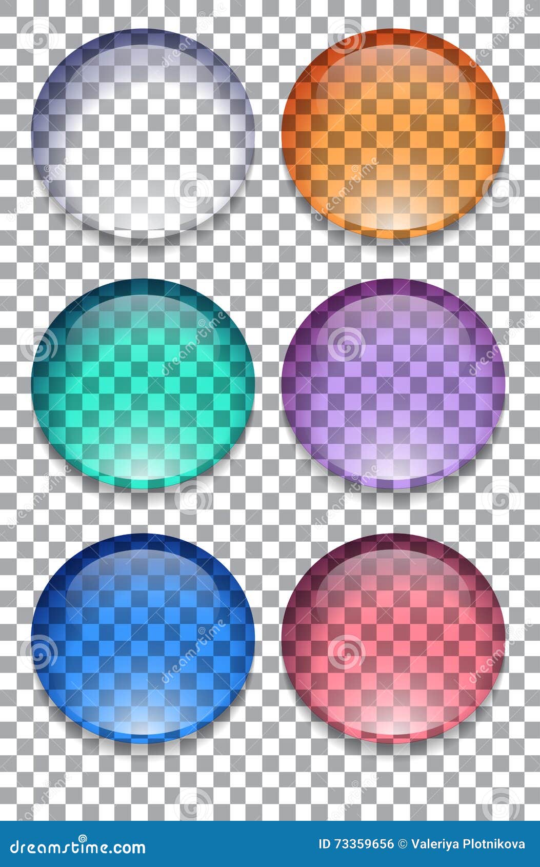 Set Of Transparent Buttons With White Inserts. Vector Illustration ...