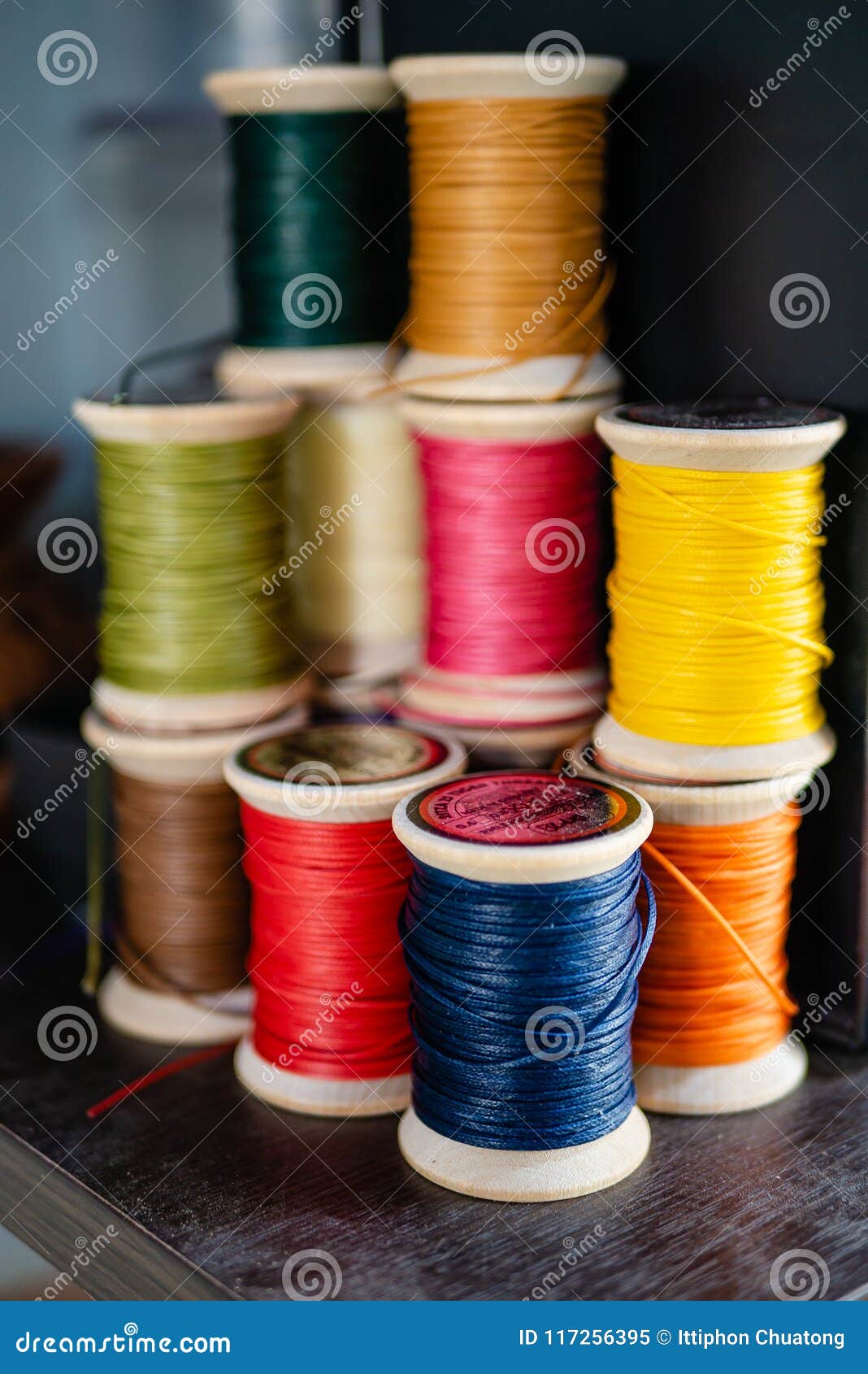 Waxed leather thread. stock image. Image of colour, craft 117256395