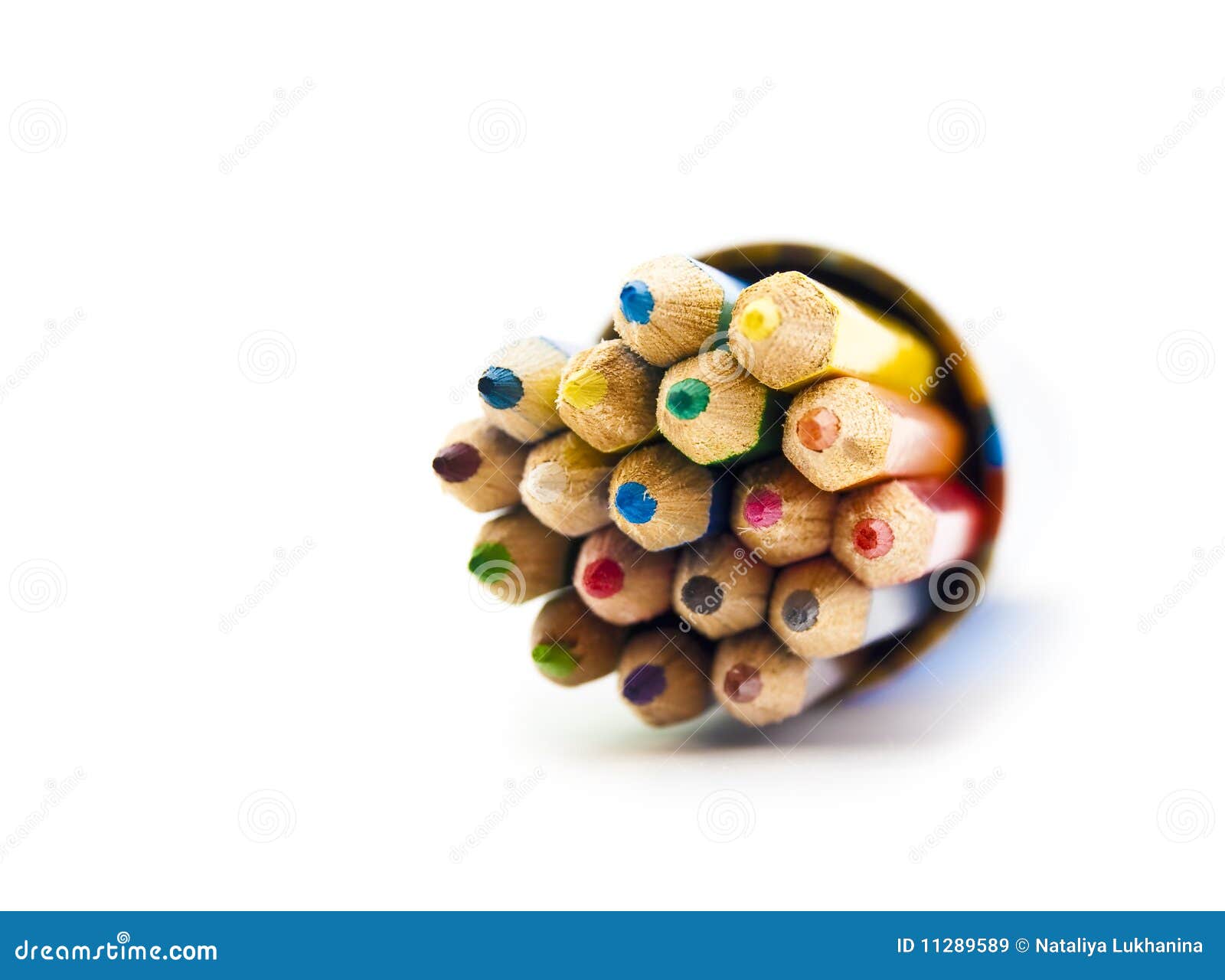 Set Of Colour Pencils In A Box Stock Image - Image of drawing, green