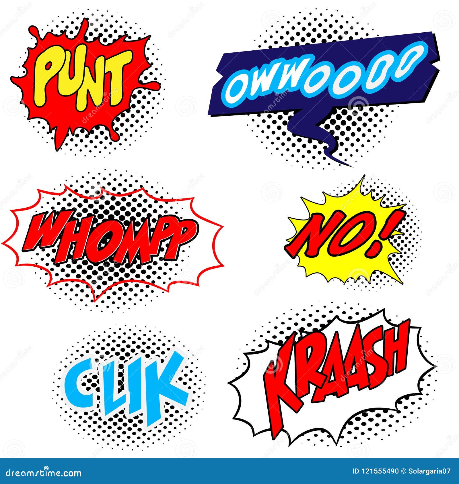 Comic Book Sounds Effects Onomatopoeia Cartoon Set