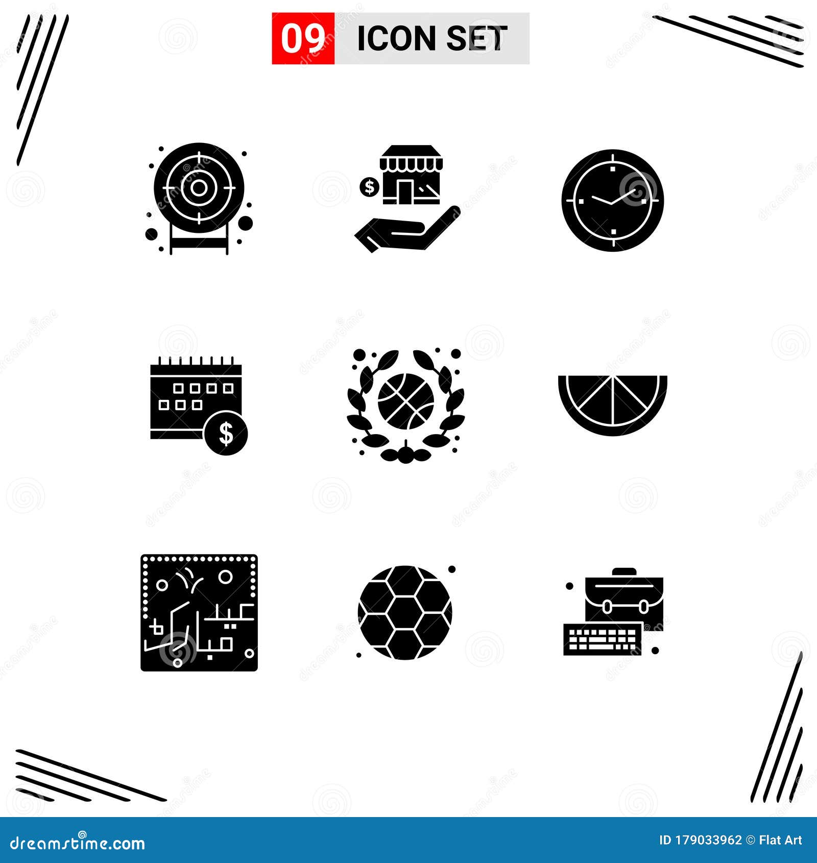 Group of 9 Solid Glyphs Signs and Symbols for Team, Time, Timer, Money