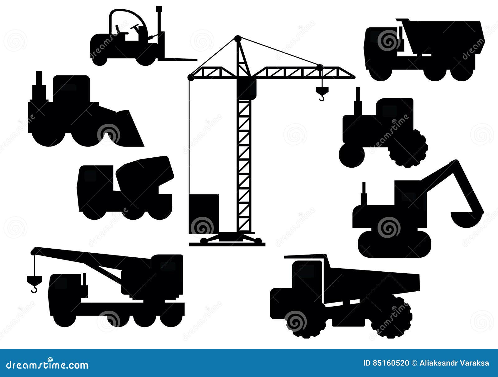 Construction Equipment Clipart Black And White