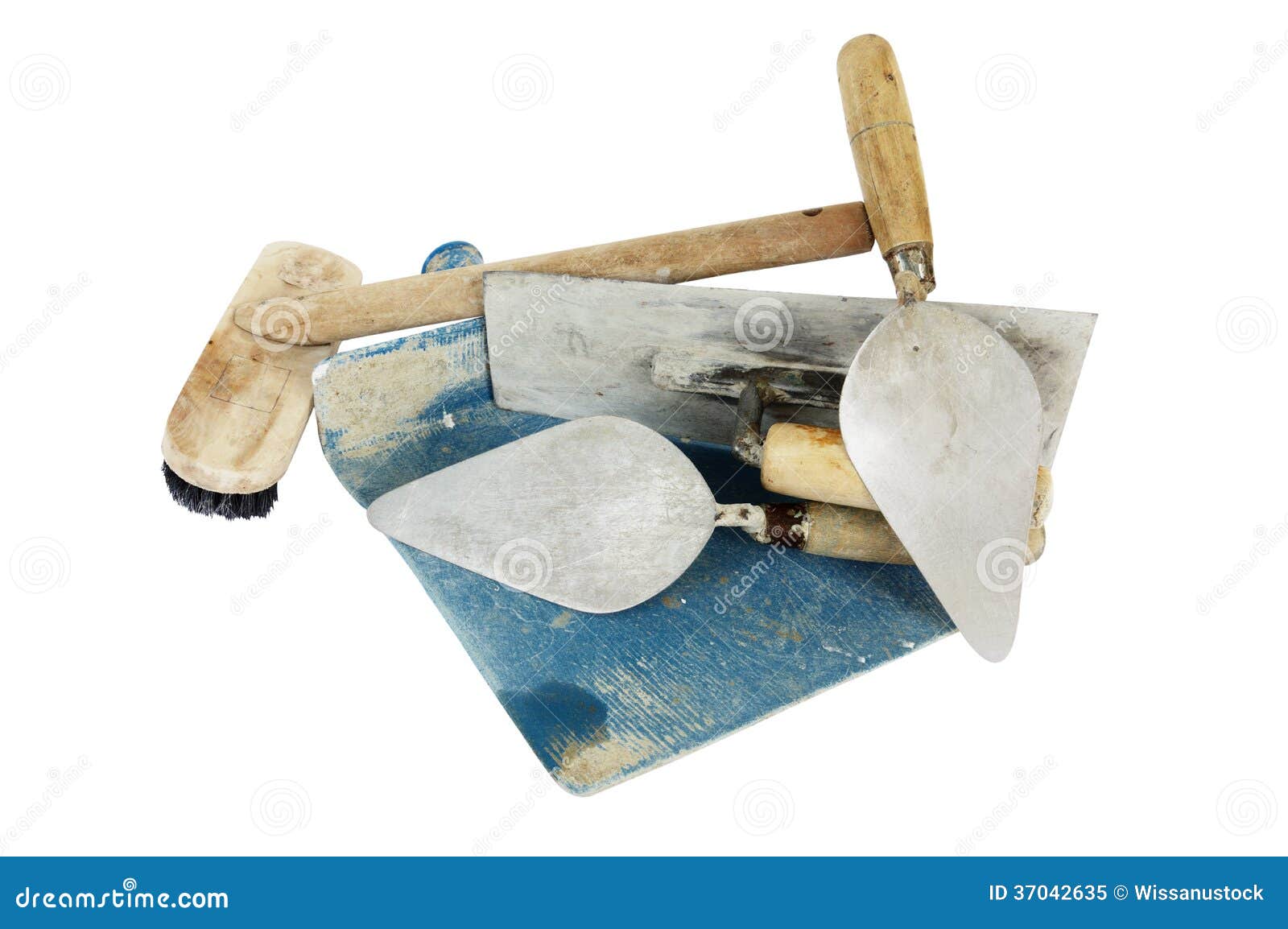 Set of Construction Lute Trowels Tool Isolated Stock Image Image of