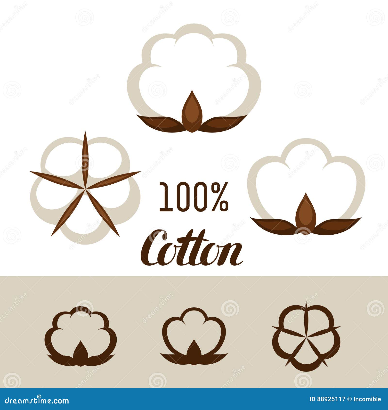 Set of Cotton Icons. Emblems for Clothing and Production Stock Vector ...